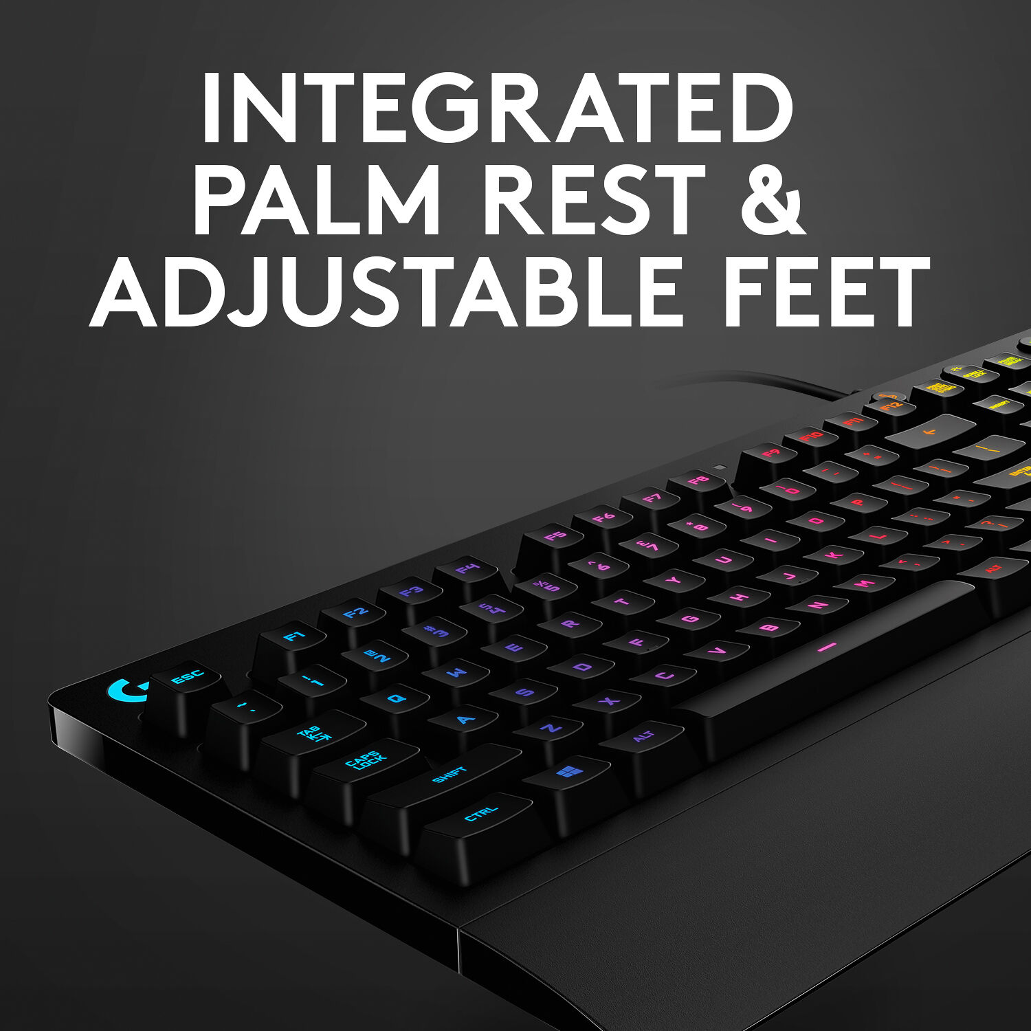 Logitech G213 Prodigy wired gaming keyboard with RGB backlighting and full-size layout — view 2