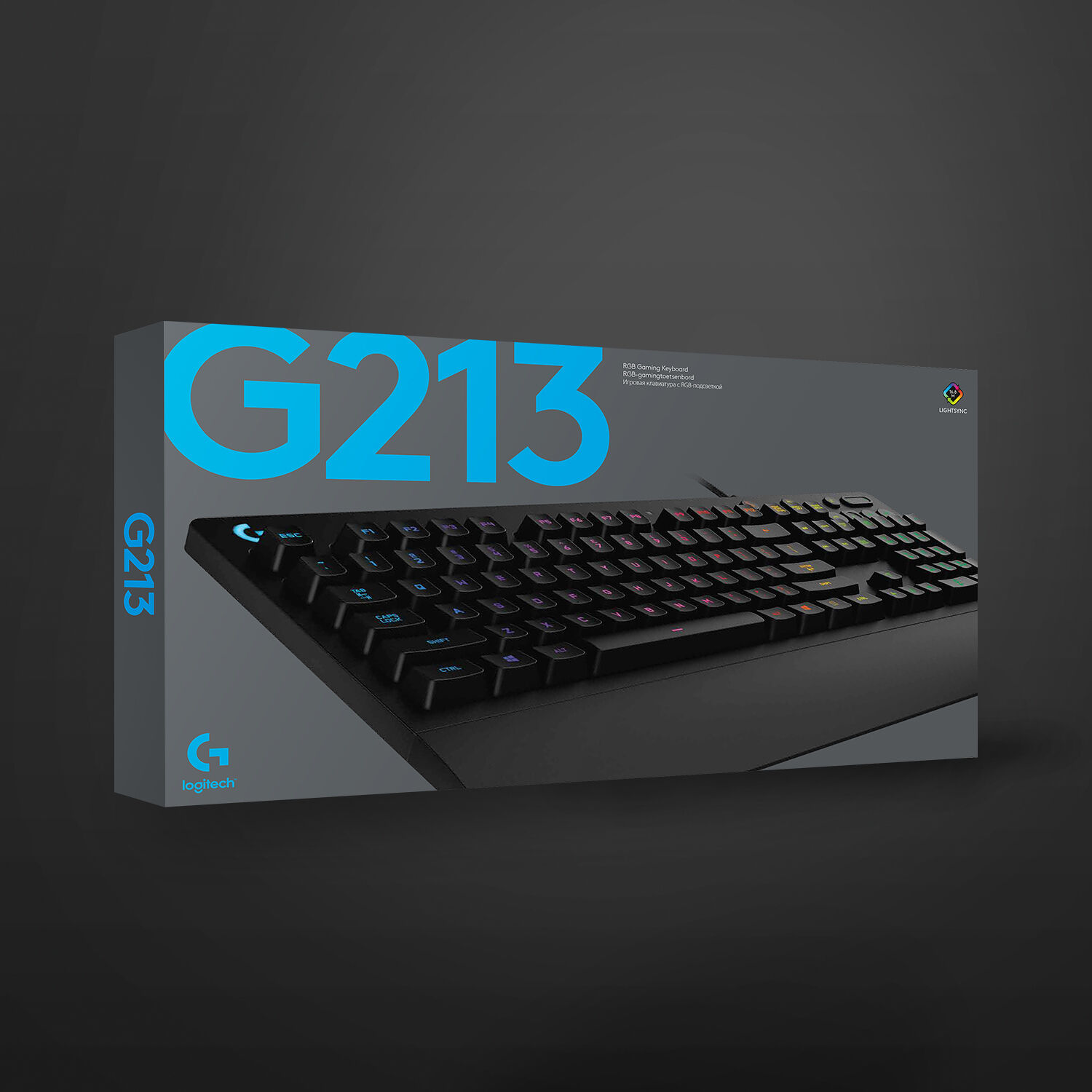 Logitech G213 Prodigy wired gaming keyboard with RGB backlighting and full-size layout — view 7