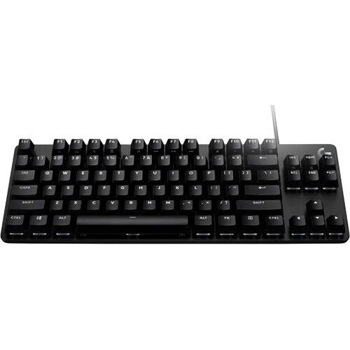 Logitech G413 SE tenkeyless wired gaming keyboard with white backlighting and aluminum top case — view 4