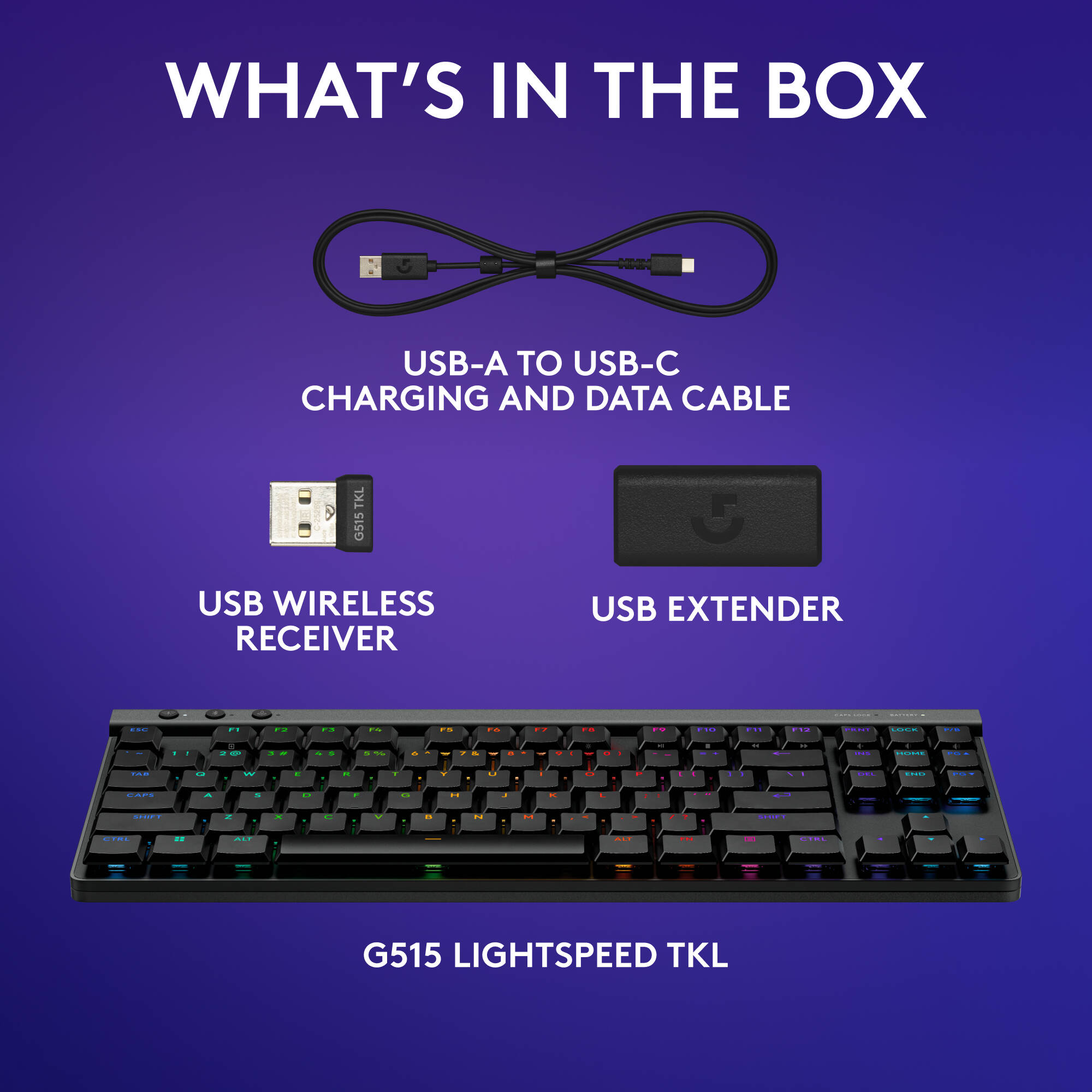 G515 LIGHTSPEED TKL Linear Wireless Gaming Keyboard, Black. — view 8