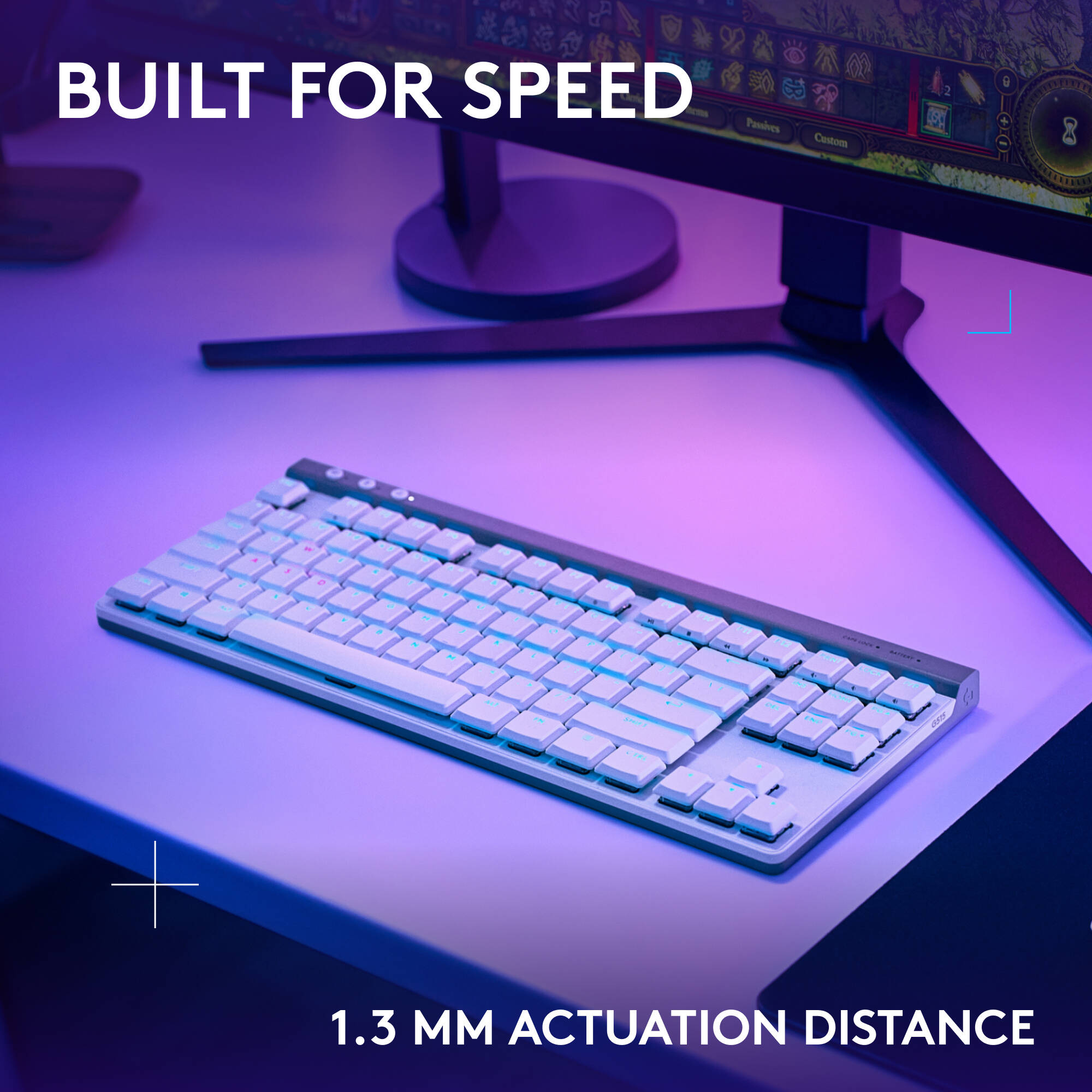 G515 LIGHTSPEED TKL Linear Wht — view 3