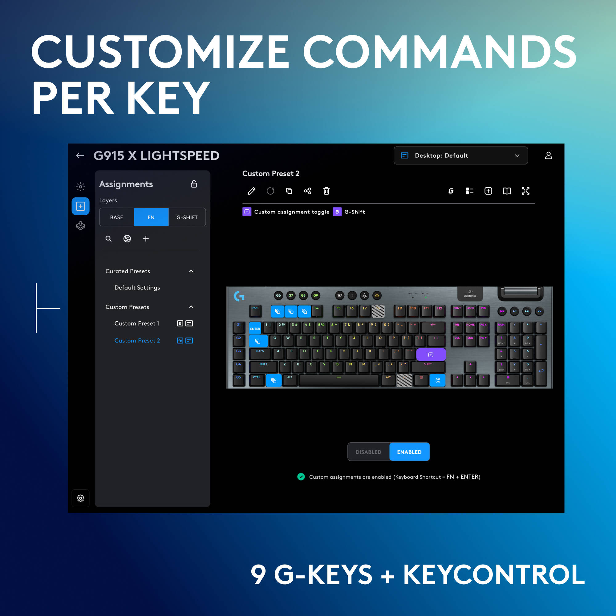 Logitech G915 X LIGHTSPEED Tactile wireless keyboard with low-profile tactile keys — view 4
