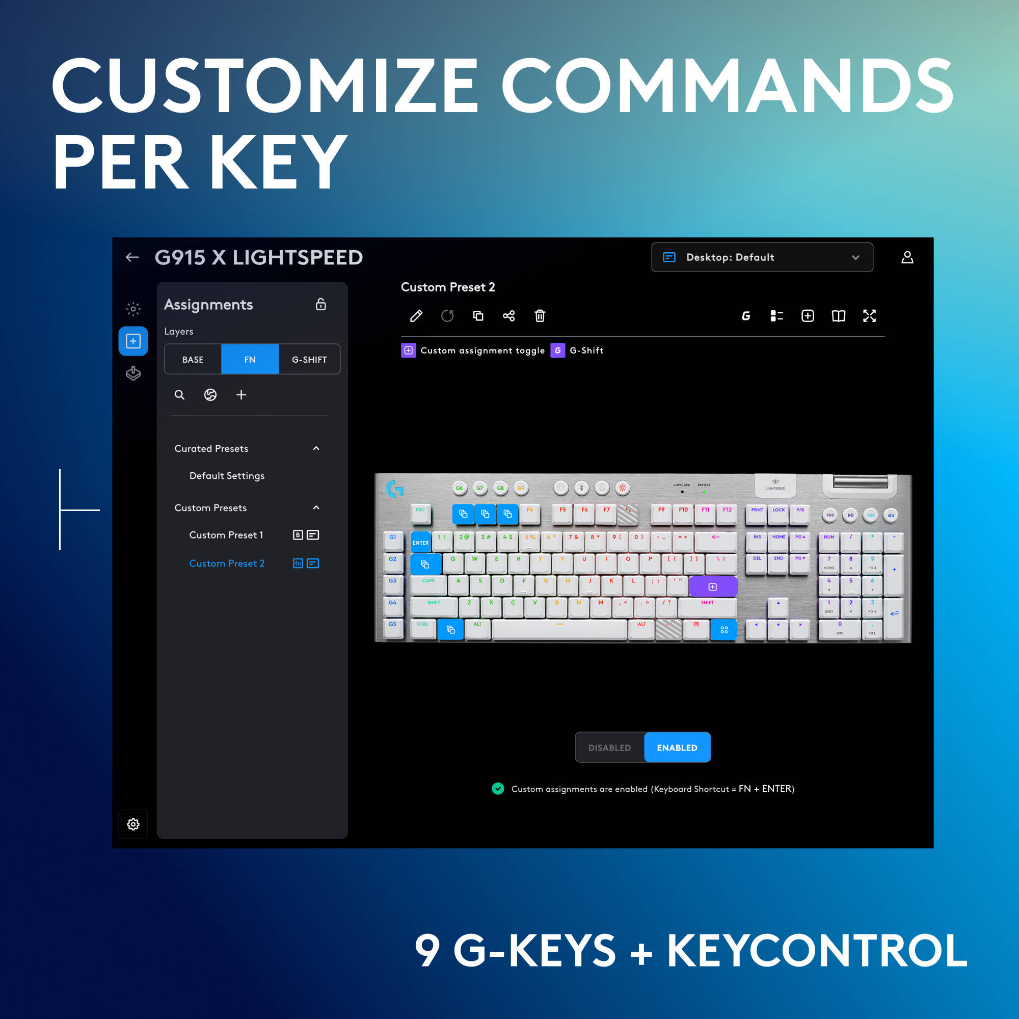 Logitech G915 X LIGHTSPEED tactile white wireless mechanical keyboard — view 4