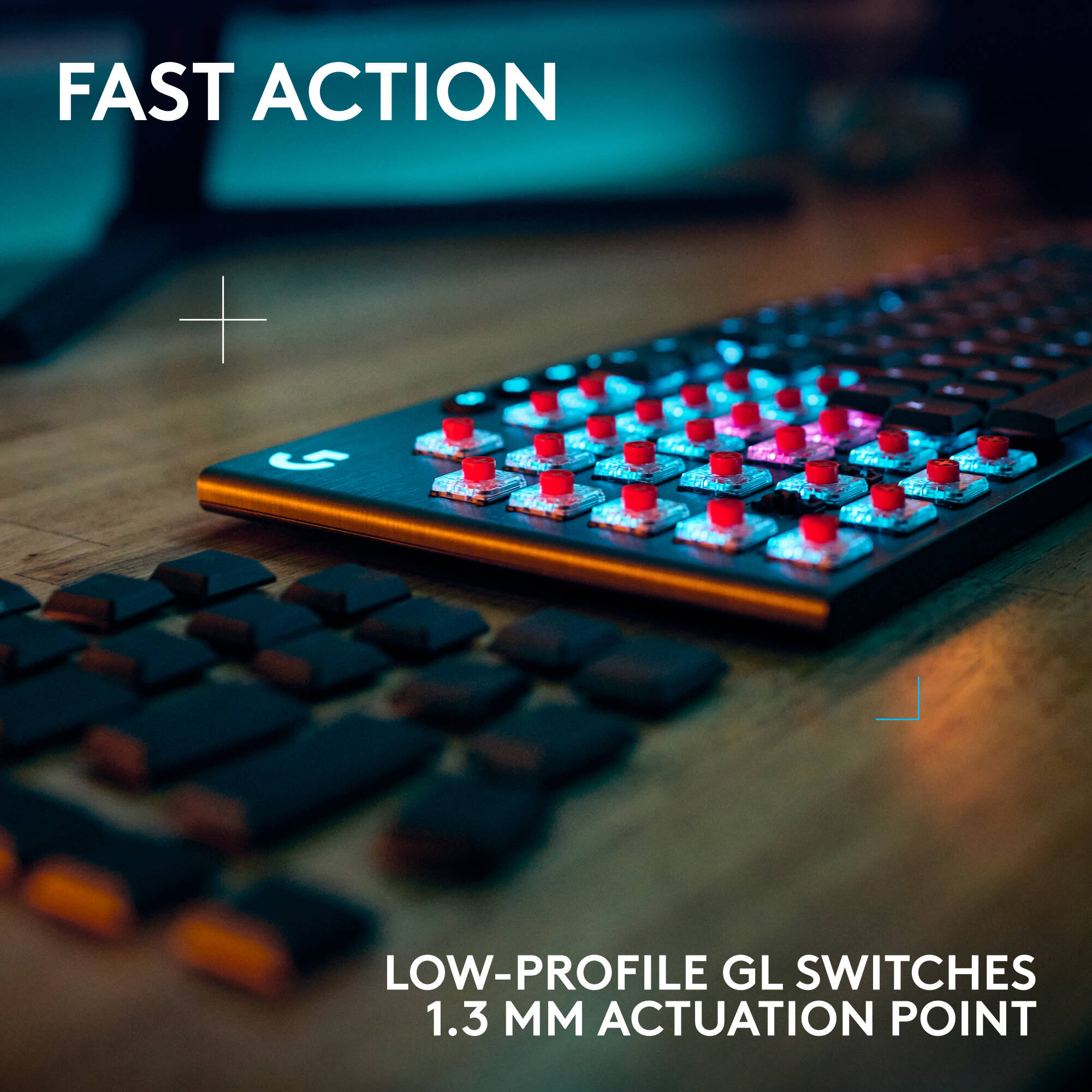Logitech G915 X LIGHTSPEED Linear wireless low-profile gaming keyboard with full-size layout — view 3