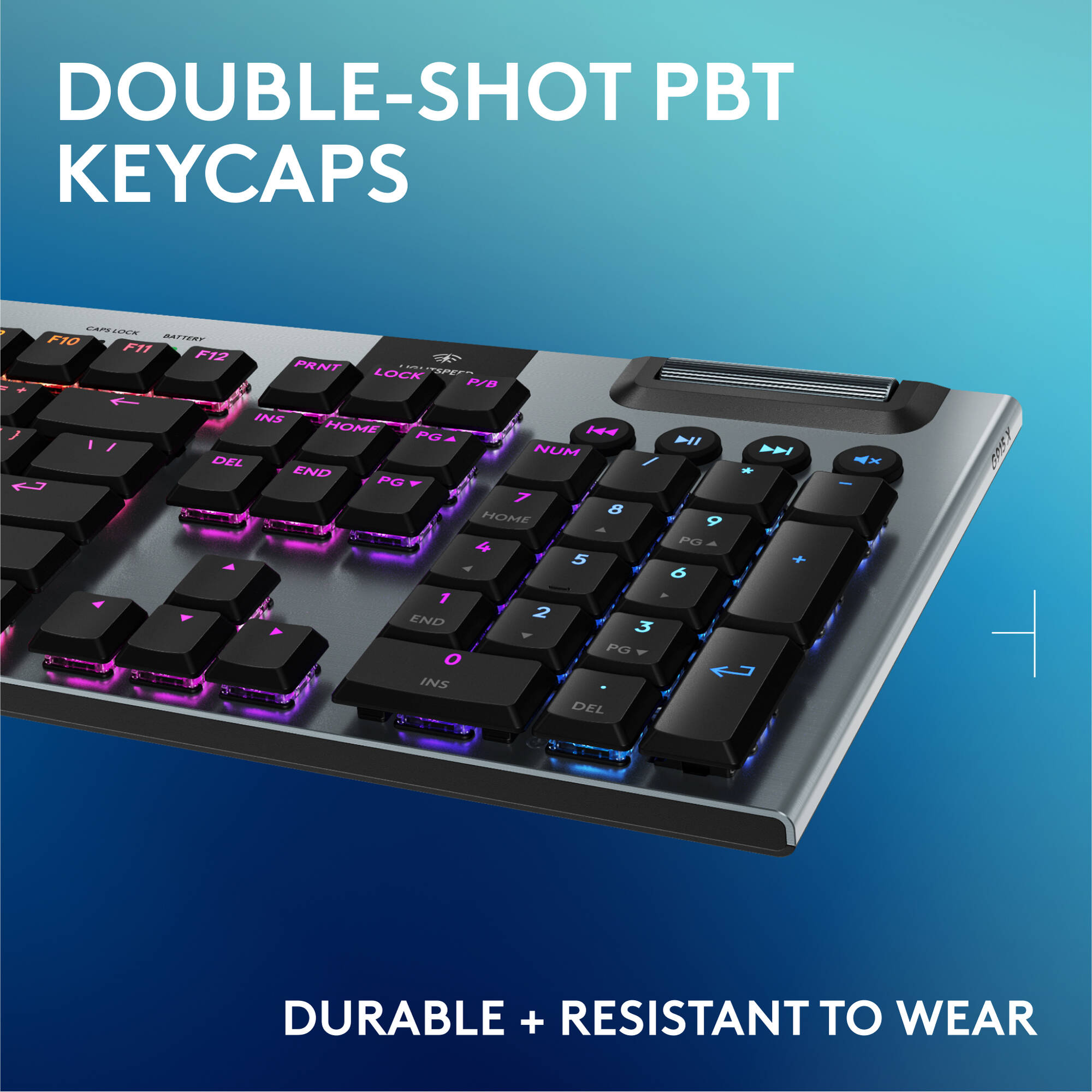 Logitech G915 X LIGHTSPEED Linear wireless low-profile gaming keyboard with full-size layout — view 7