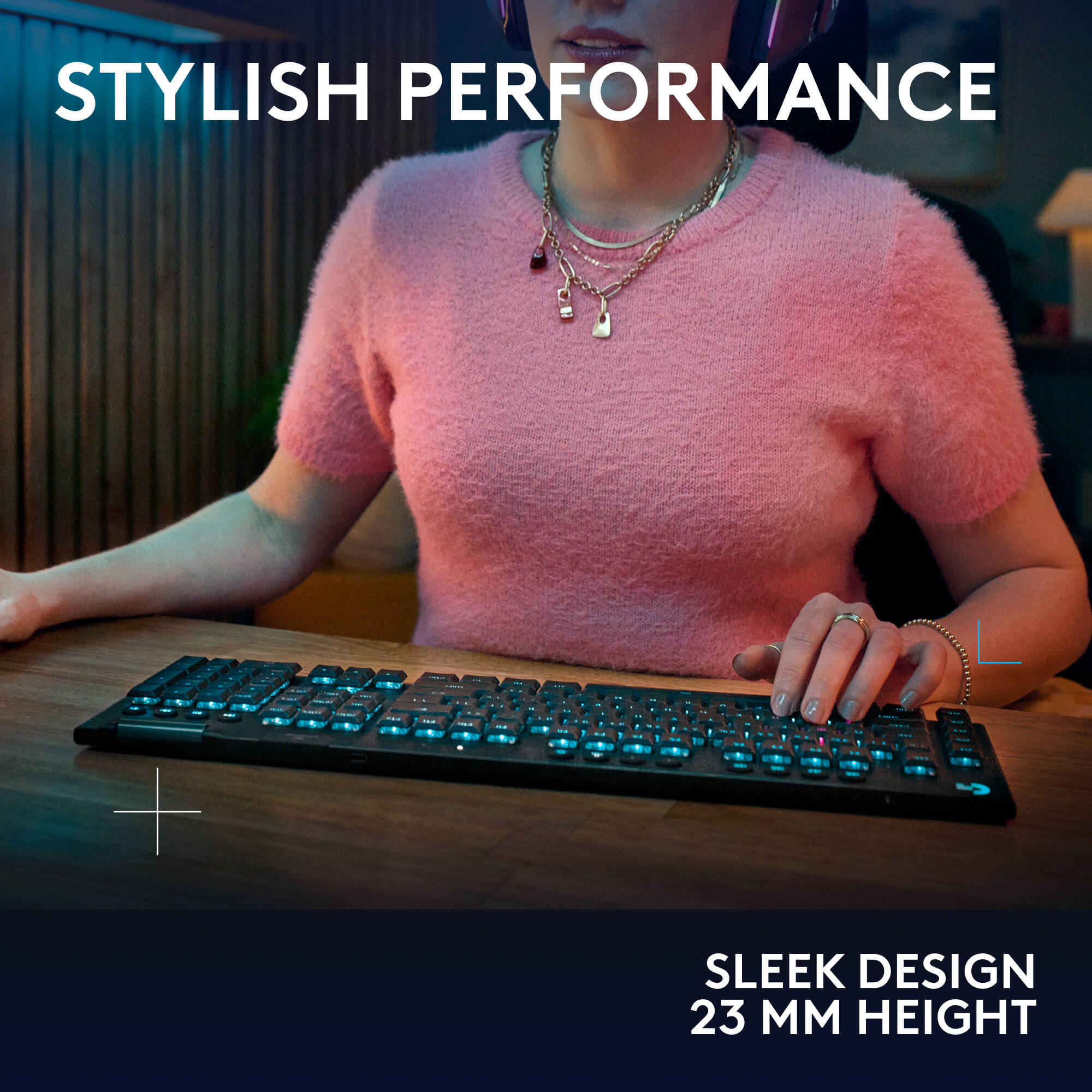 Logitech G915 X LIGHTSPEED Linear wireless low-profile gaming keyboard with full-size layout — view 8