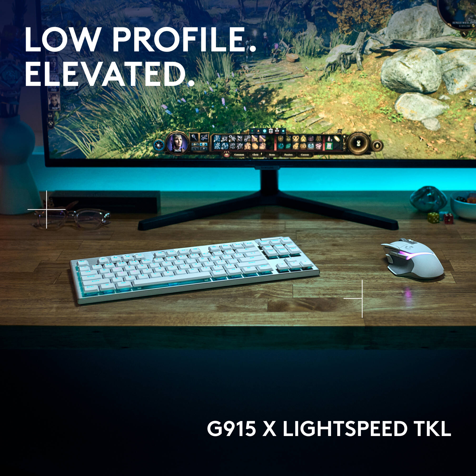 Logitech G915 X LIGHTSPEED TKL White wireless tenkeyless keyboard with tactile switches — view 2