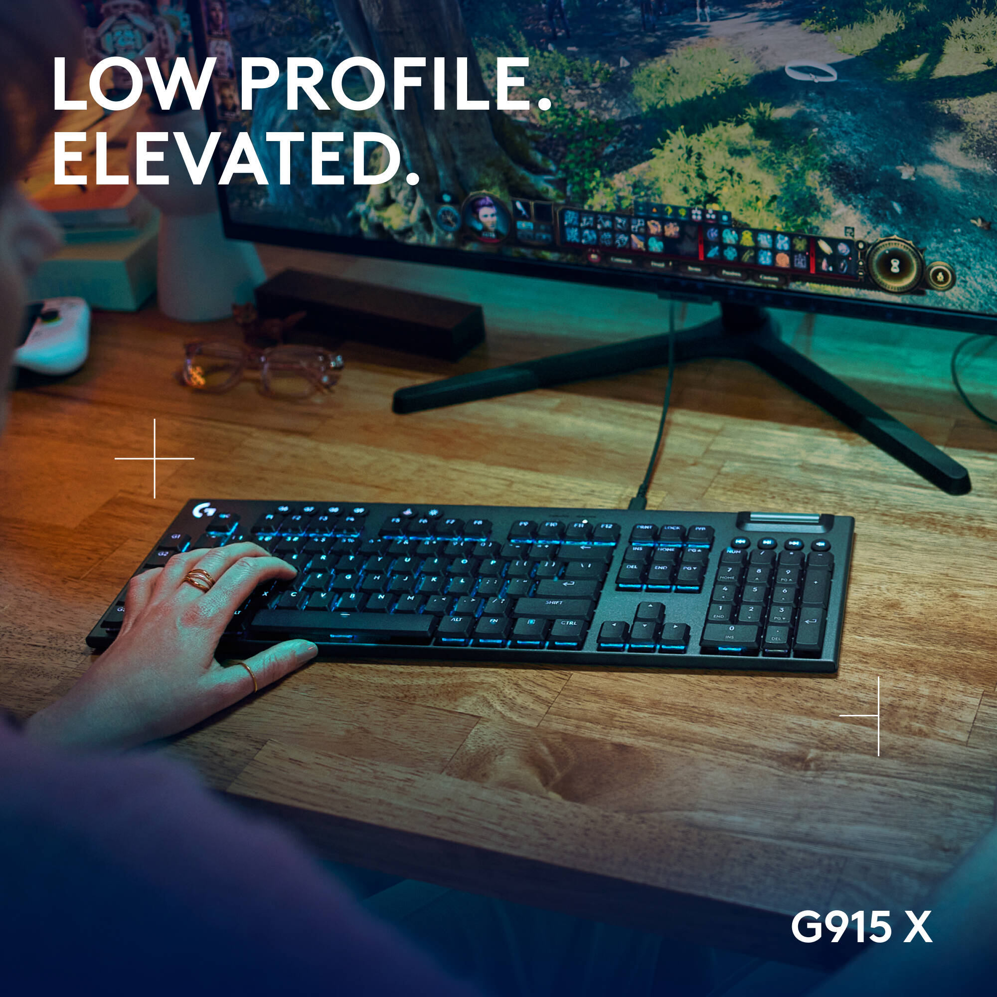 Logitech G915 X Tactile wireless low-profile mechanical keyboard for Mac — view 2