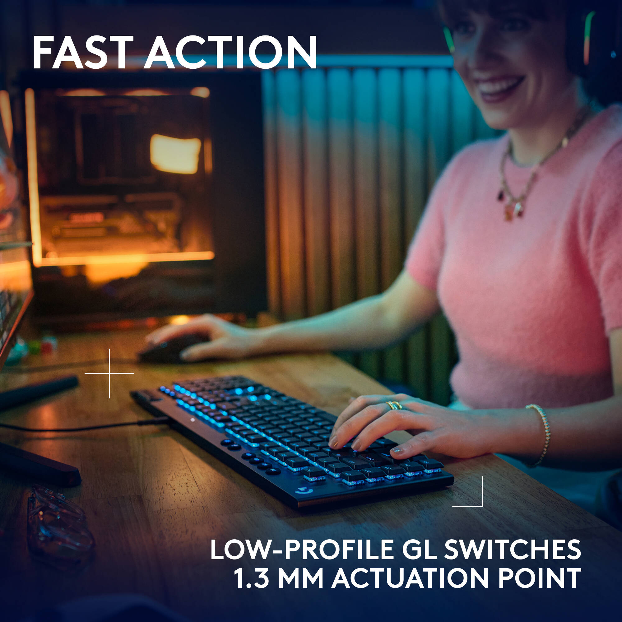 Logitech G915 X Tactile wireless low-profile mechanical keyboard for Mac — view 3
