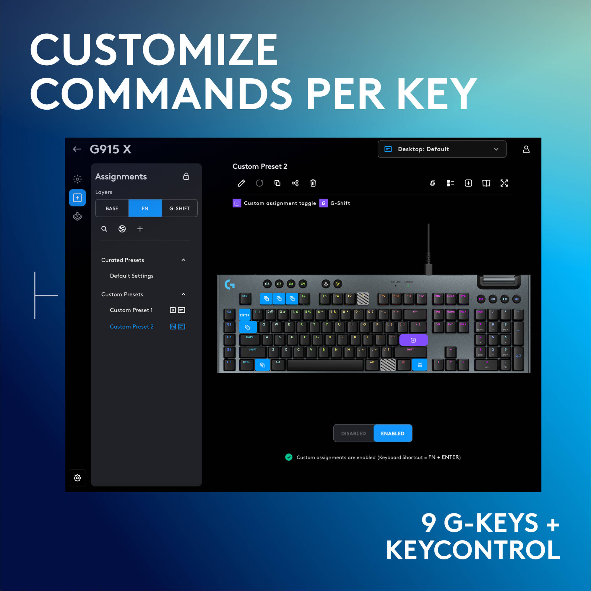 Logitech G915 X Tactile wireless low-profile mechanical keyboard for Mac — view 4