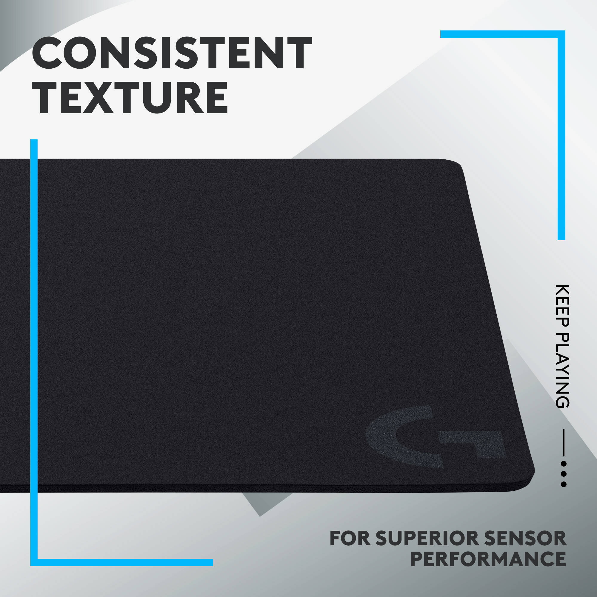 Logitech G440 hard gaming mouse pad 11.02 by 13.39 inches black hard surface rubber base — view 3