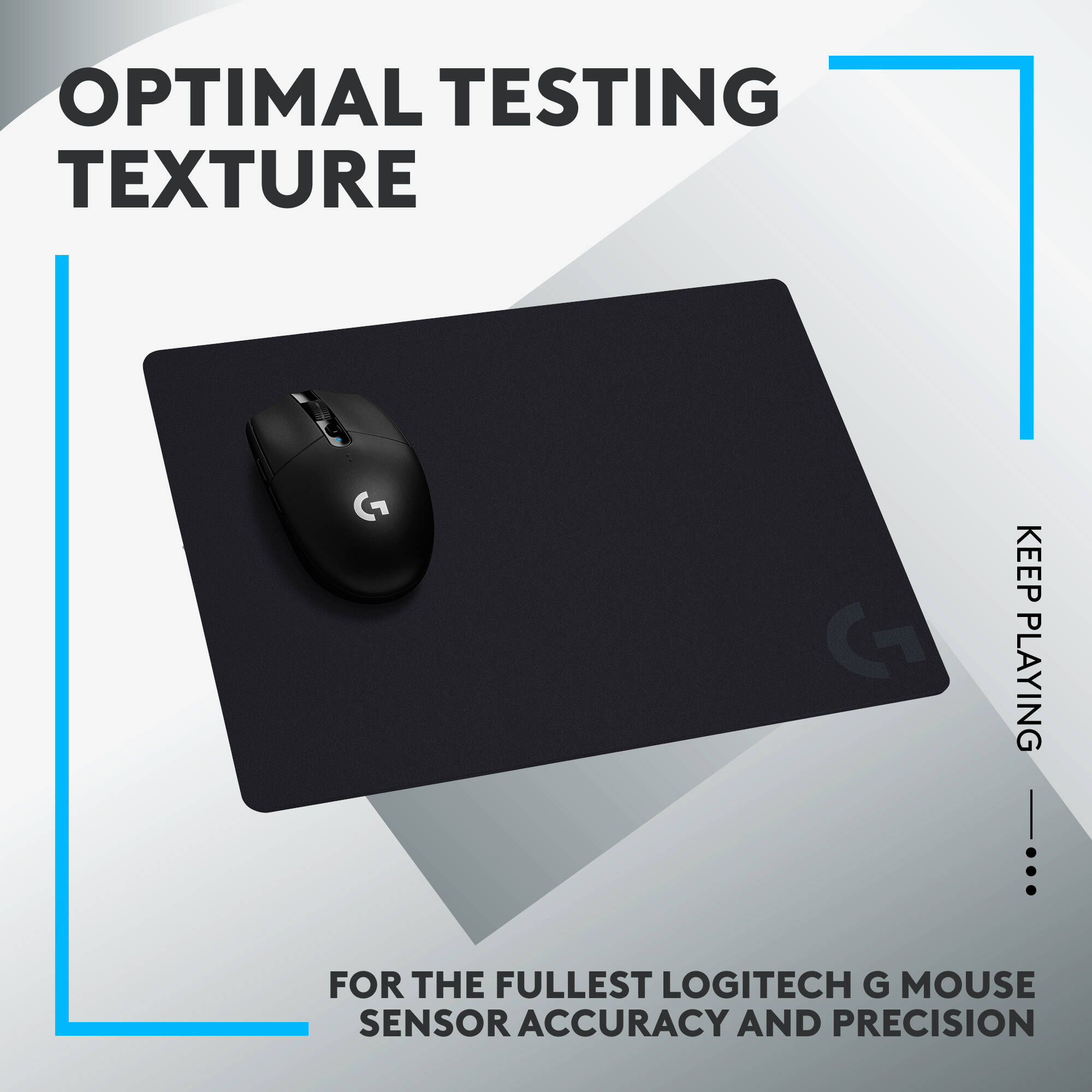 Logitech G440 hard gaming mouse pad 11.02 by 13.39 inches black hard surface rubber base — view 4