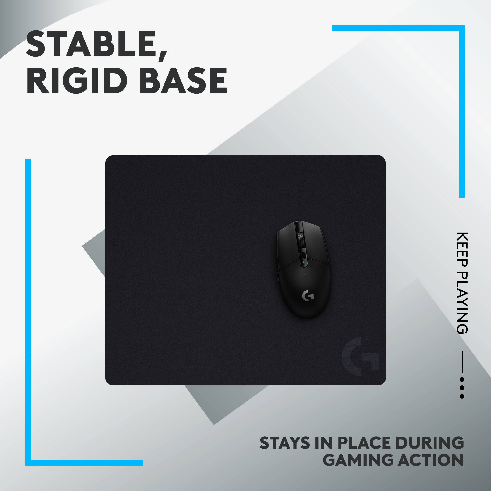 Logitech G440 hard gaming mouse pad 11.02 by 13.39 inches black hard surface rubber base — view 5