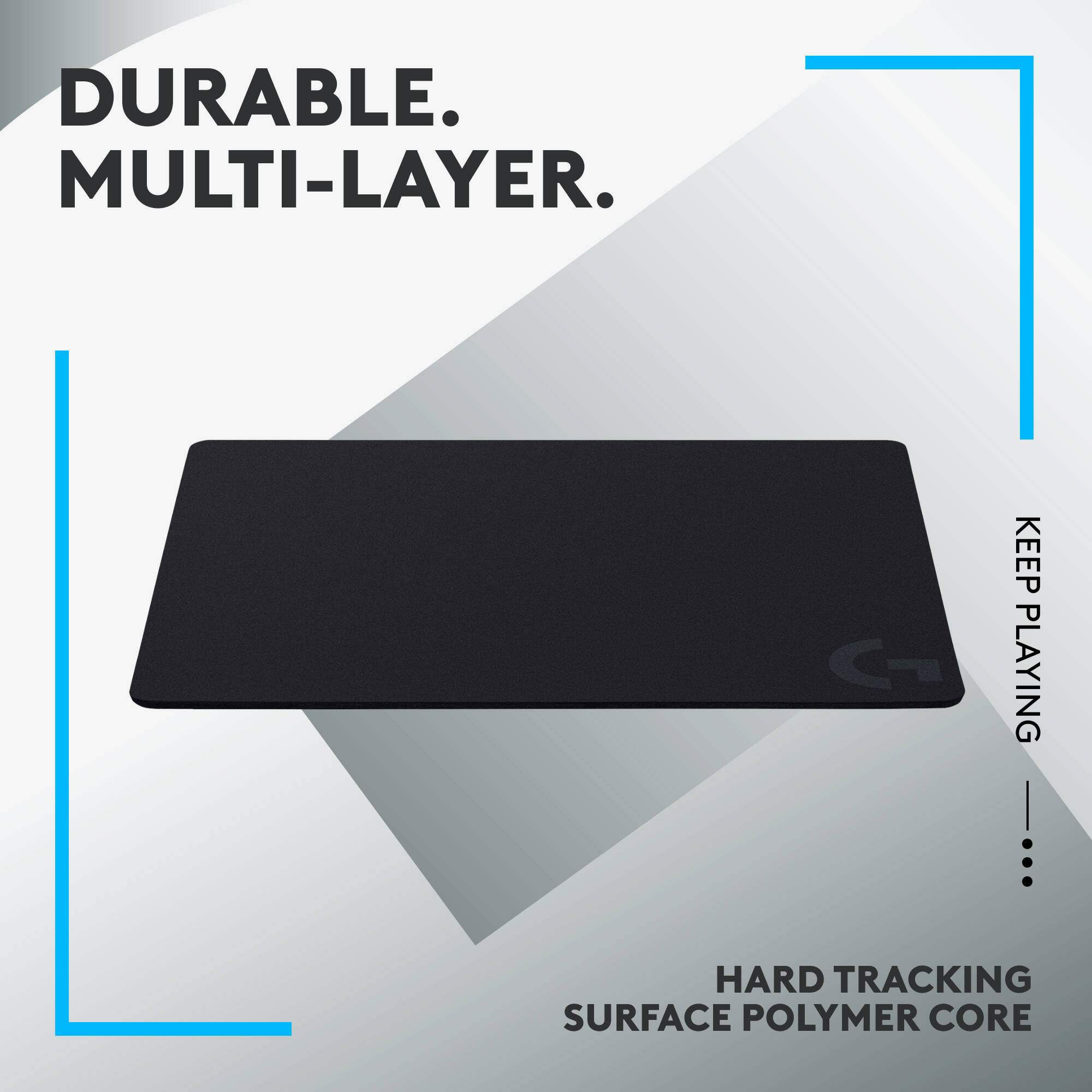 Logitech G440 hard gaming mouse pad 11.02 by 13.39 inches black hard surface rubber base — view 6