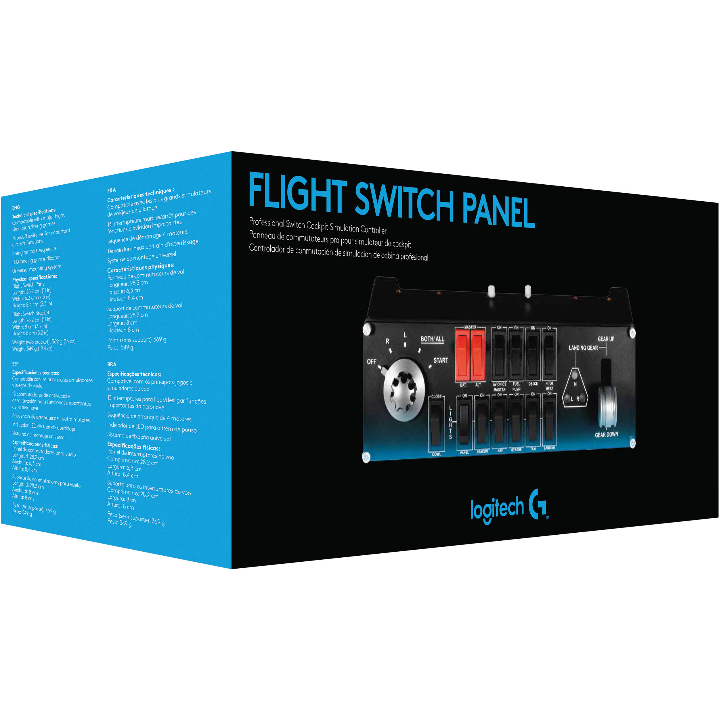 Logitech PC Pro Flight Switch Panel for PC flight simulation cockpit control — view 4