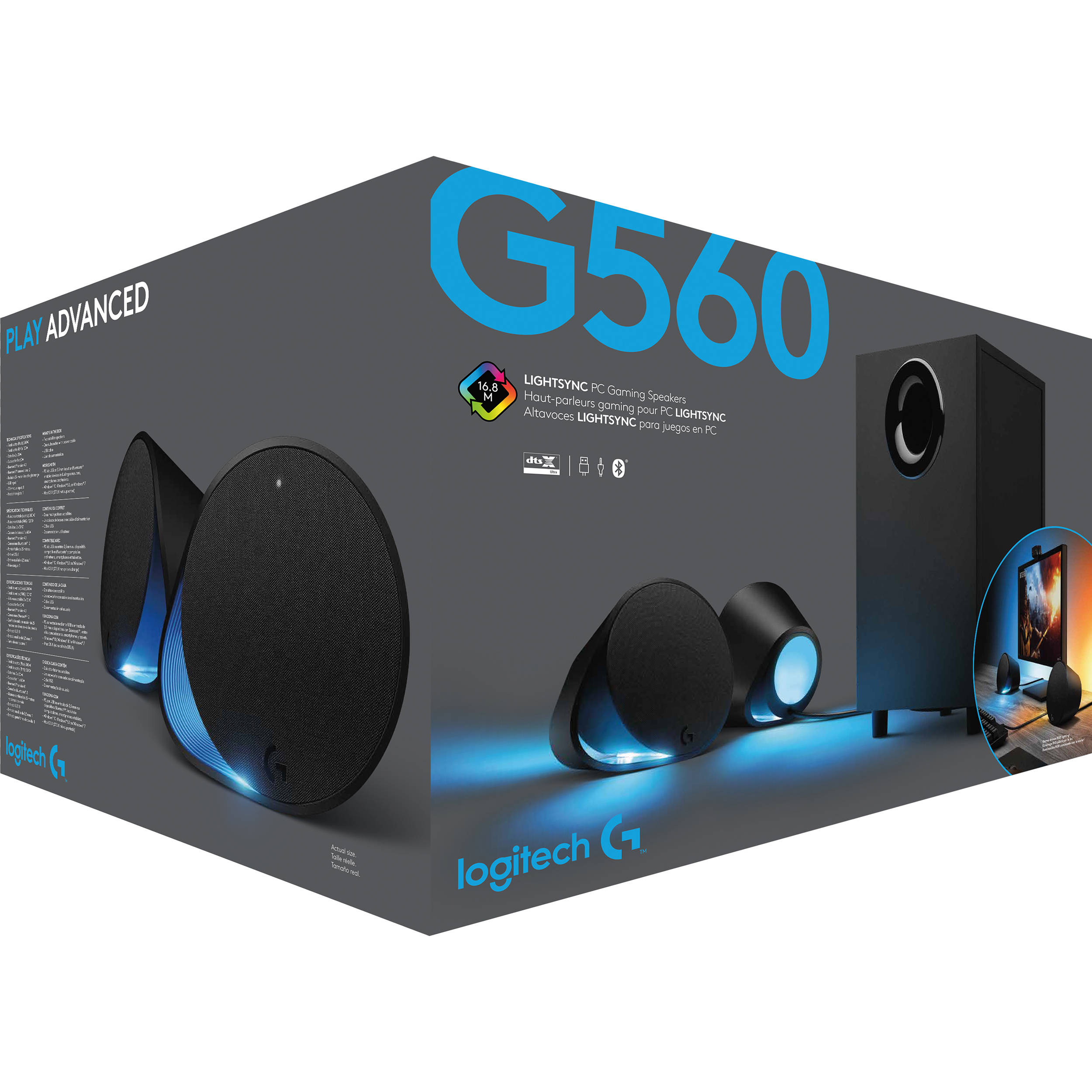 Logitech G560 PC Gaming Speakers with RGB lighting and desktop audio — view 29
