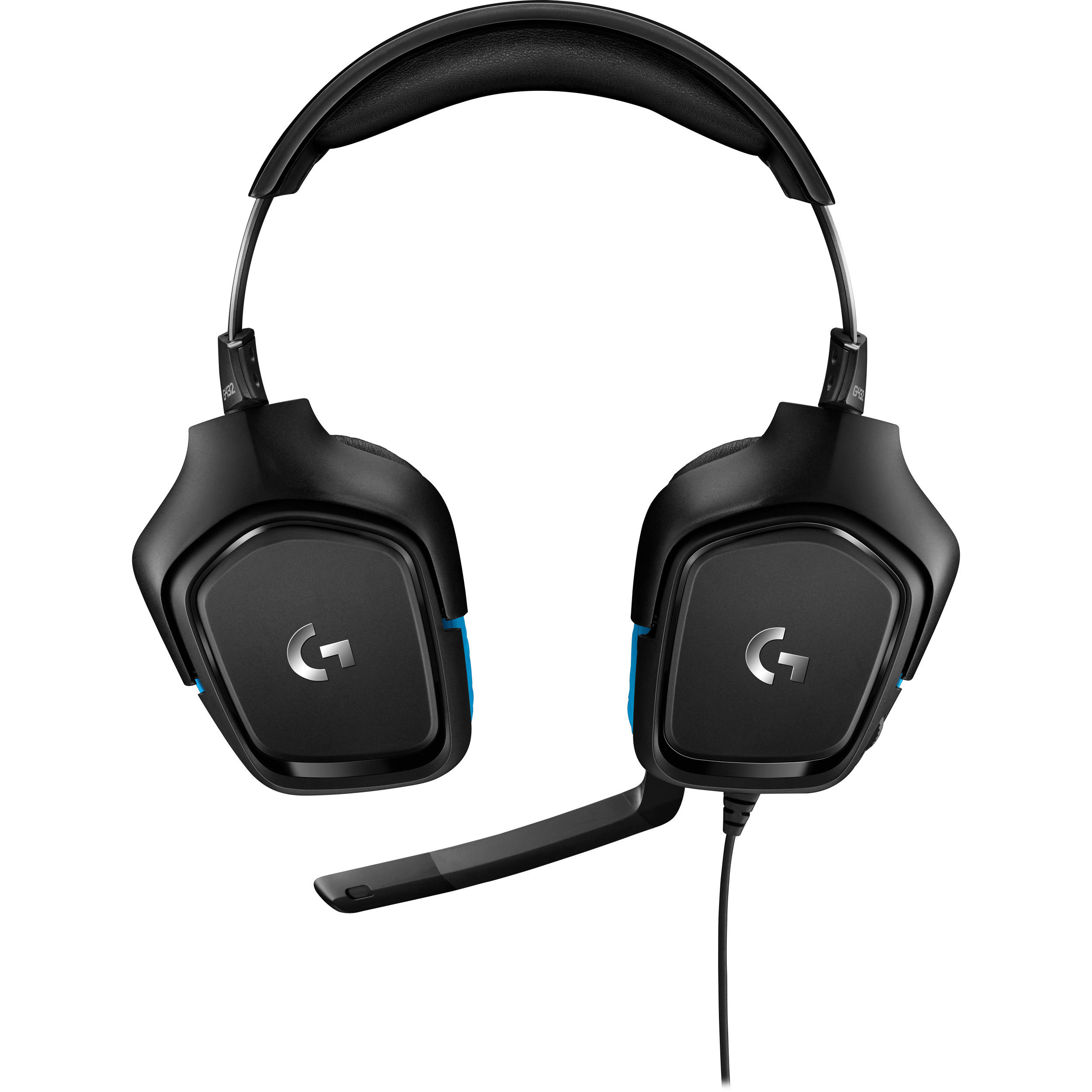 Logitech G432 wired gaming headset in black with over-the-head circumaural ear cups and boom microphone — view 5