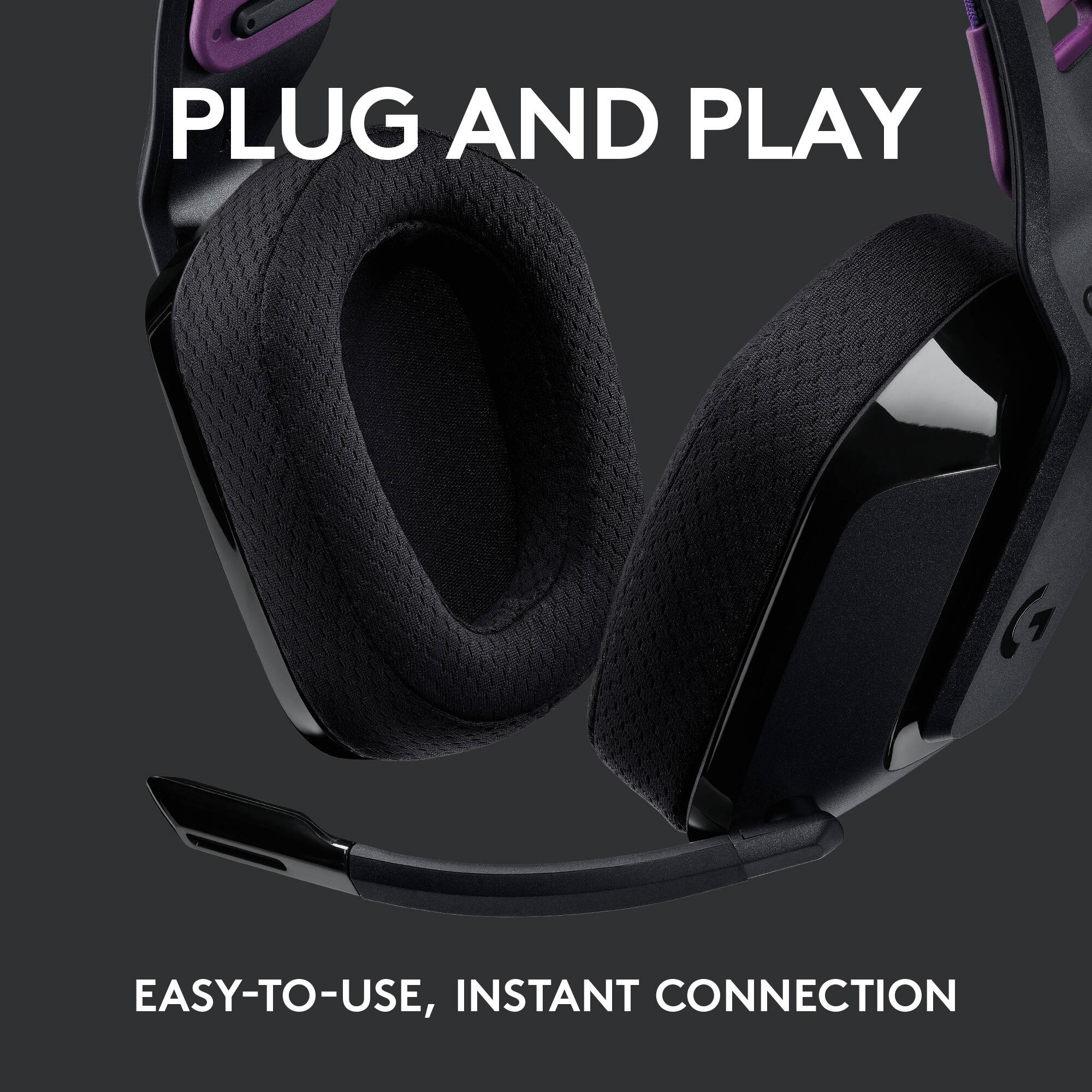 Logitech G535 wireless headset in black with over-ear design for gaming and long-session comfort — view 4