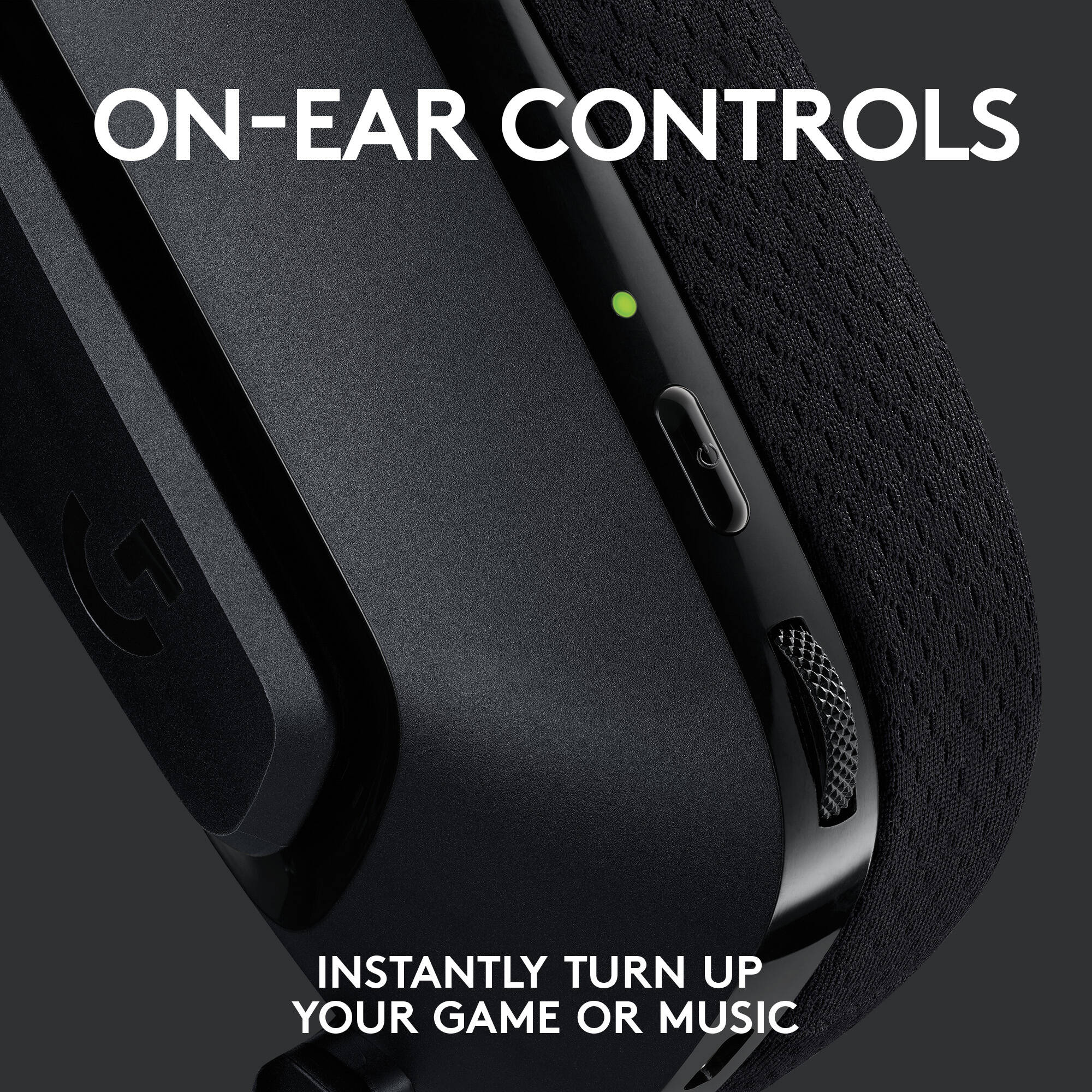 Logitech G535 wireless headset in black with over-ear design for gaming and long-session comfort — view 7
