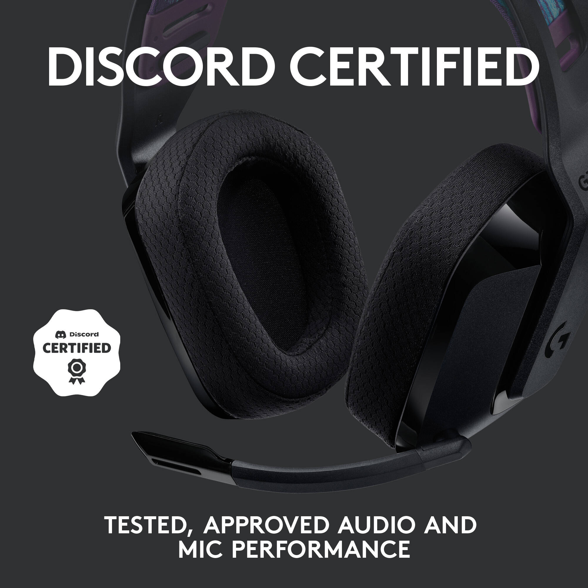 Logitech G535 wireless headset in black with over-ear design for gaming and long-session comfort — view 8