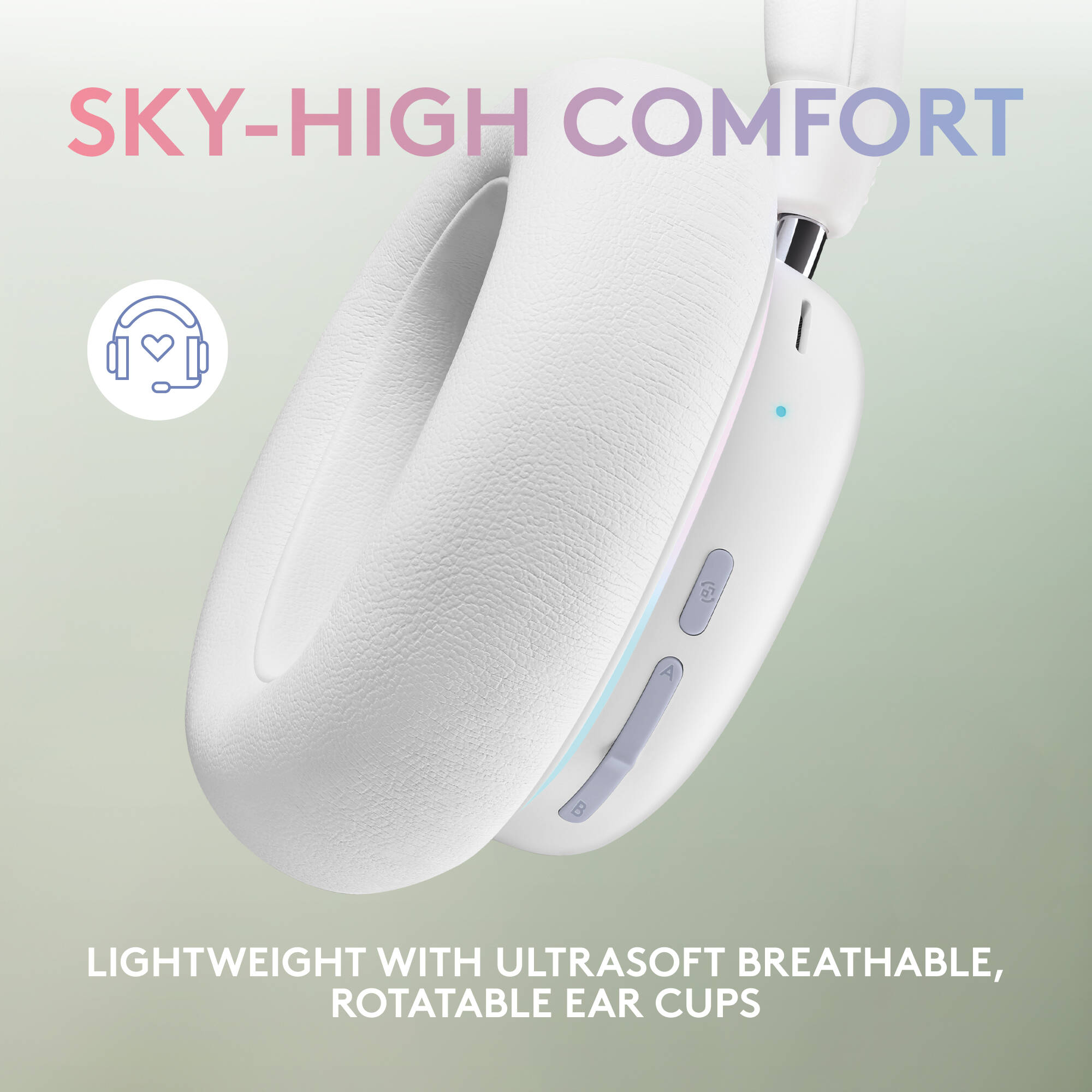 Logitech G735 wireless gaming headset with over-ear design and detachable microphone — view 2