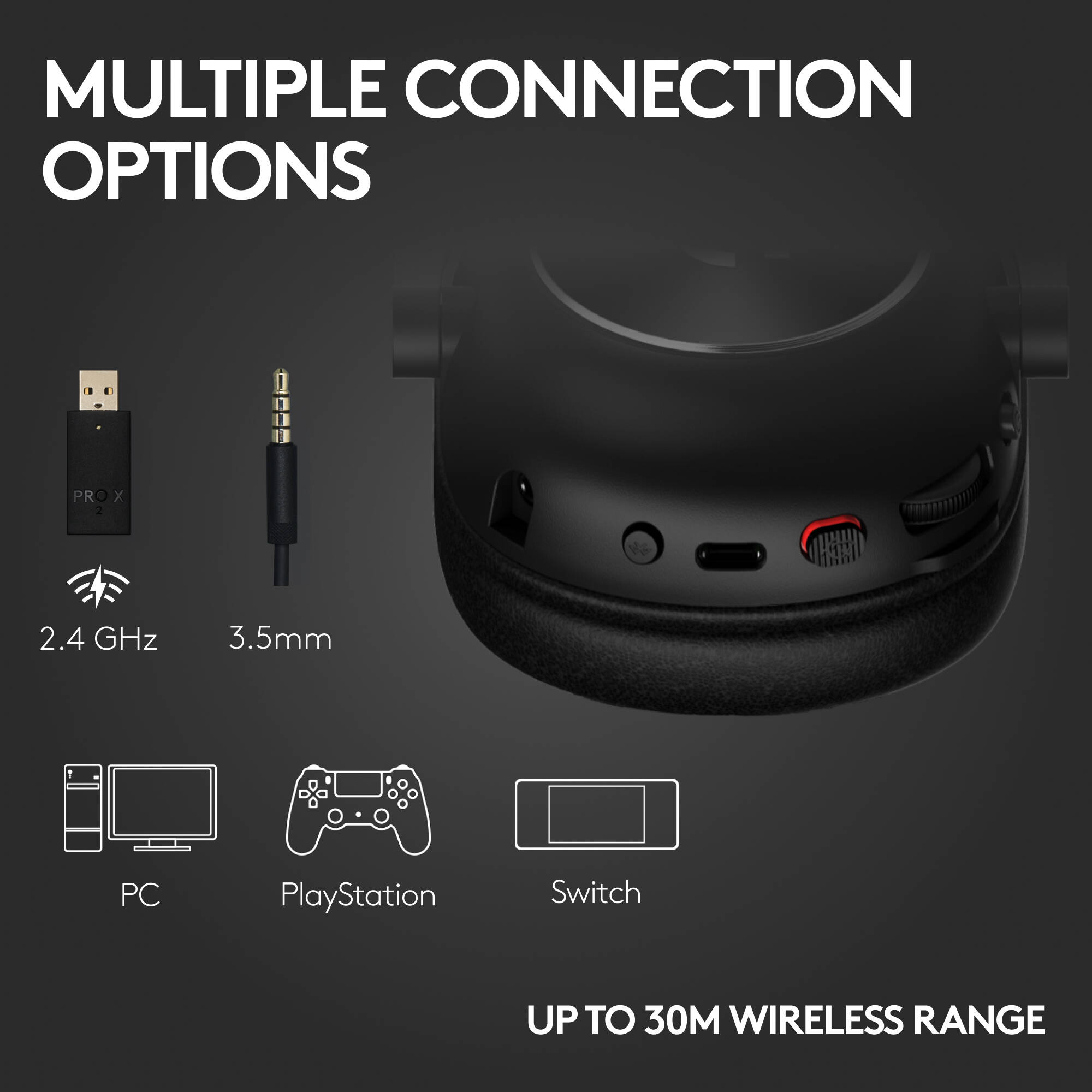 Logitech Pro X 2 Lightspeed wireless gaming headset with detachable microphone — view 5