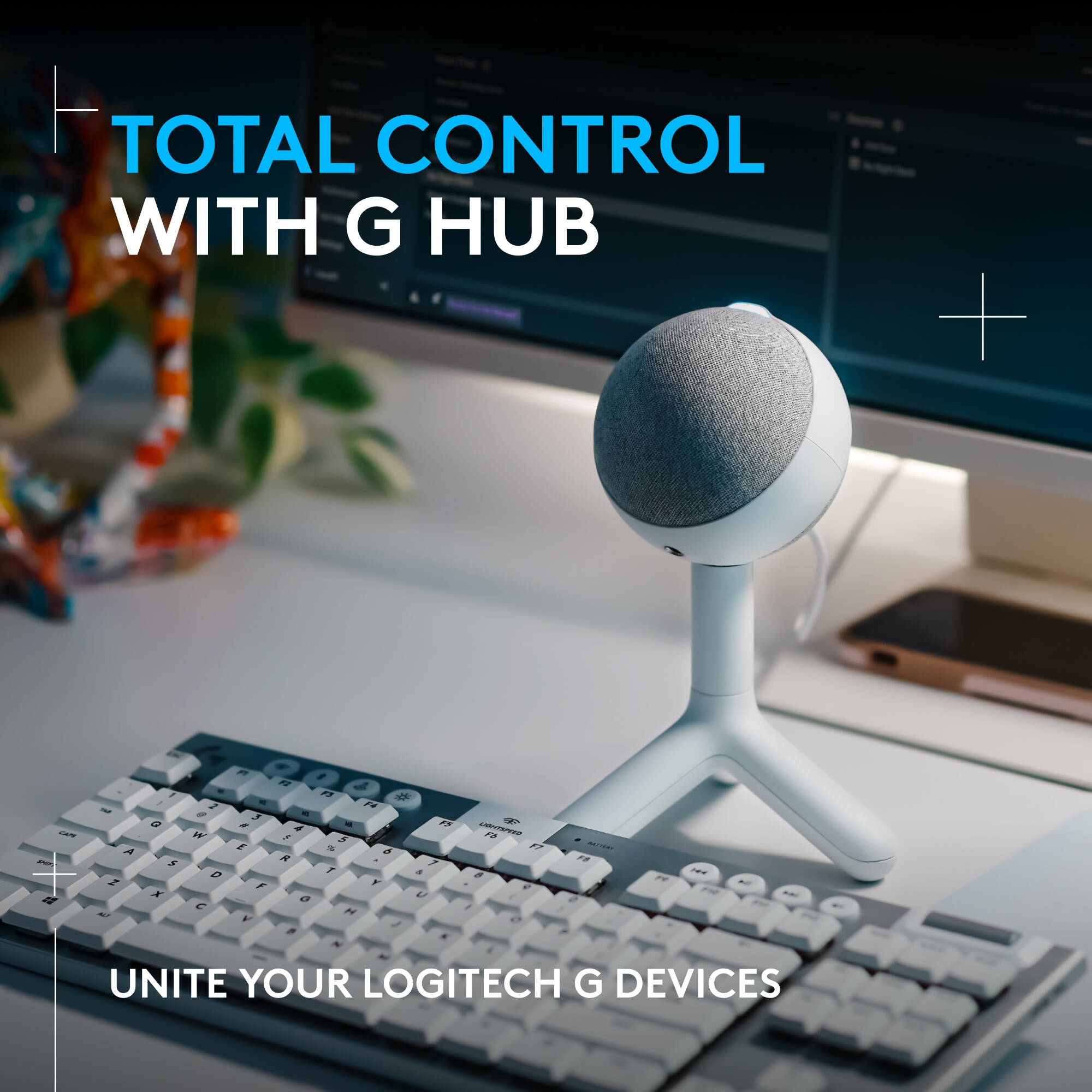 Logitech Yeti Orb RGB gaming microphone with white finish and LIGHTSYNC lighting — view 13