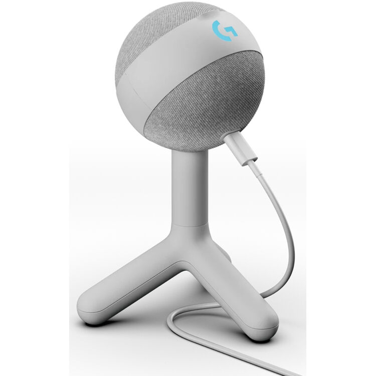 Logitech Yeti Orb RGB gaming microphone with white finish and LIGHTSYNC lighting — view 4