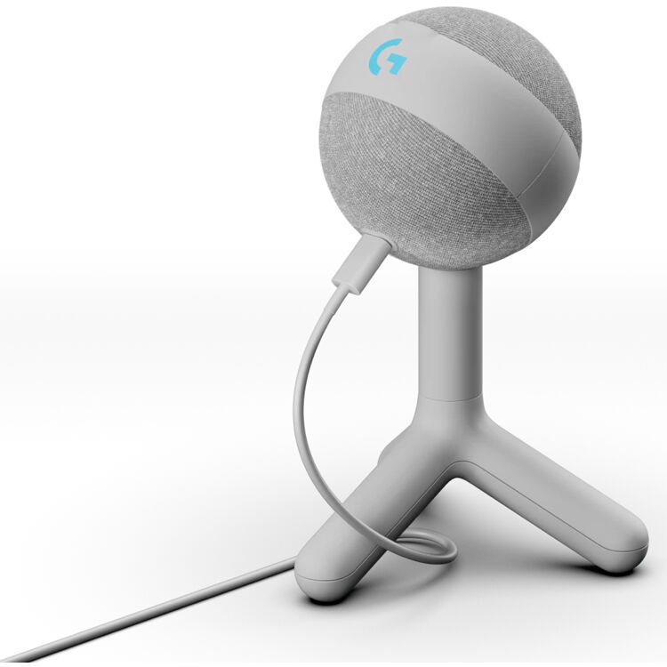 Logitech Yeti Orb RGB gaming microphone with white finish and LIGHTSYNC lighting — view 6