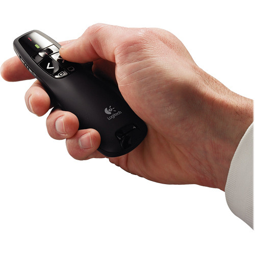 Logitech Wireless Presenter R400 is designed to help you make your point. Navigate though your presentation with confidence using controls you can find easily by touch. — view 4
