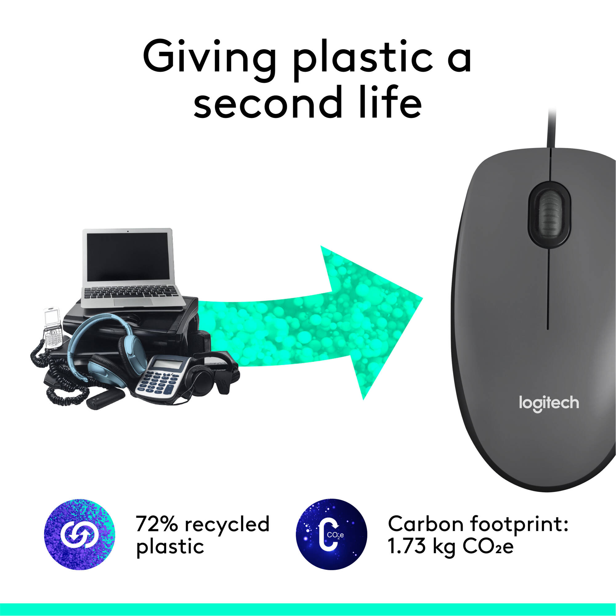 Logitech Mouse M100 gives you just the basics for comfortable, reliable control of your computer. It s built by Logitech the mouse experts and comes with the quality we ve built into more than a billion mice. — view 4