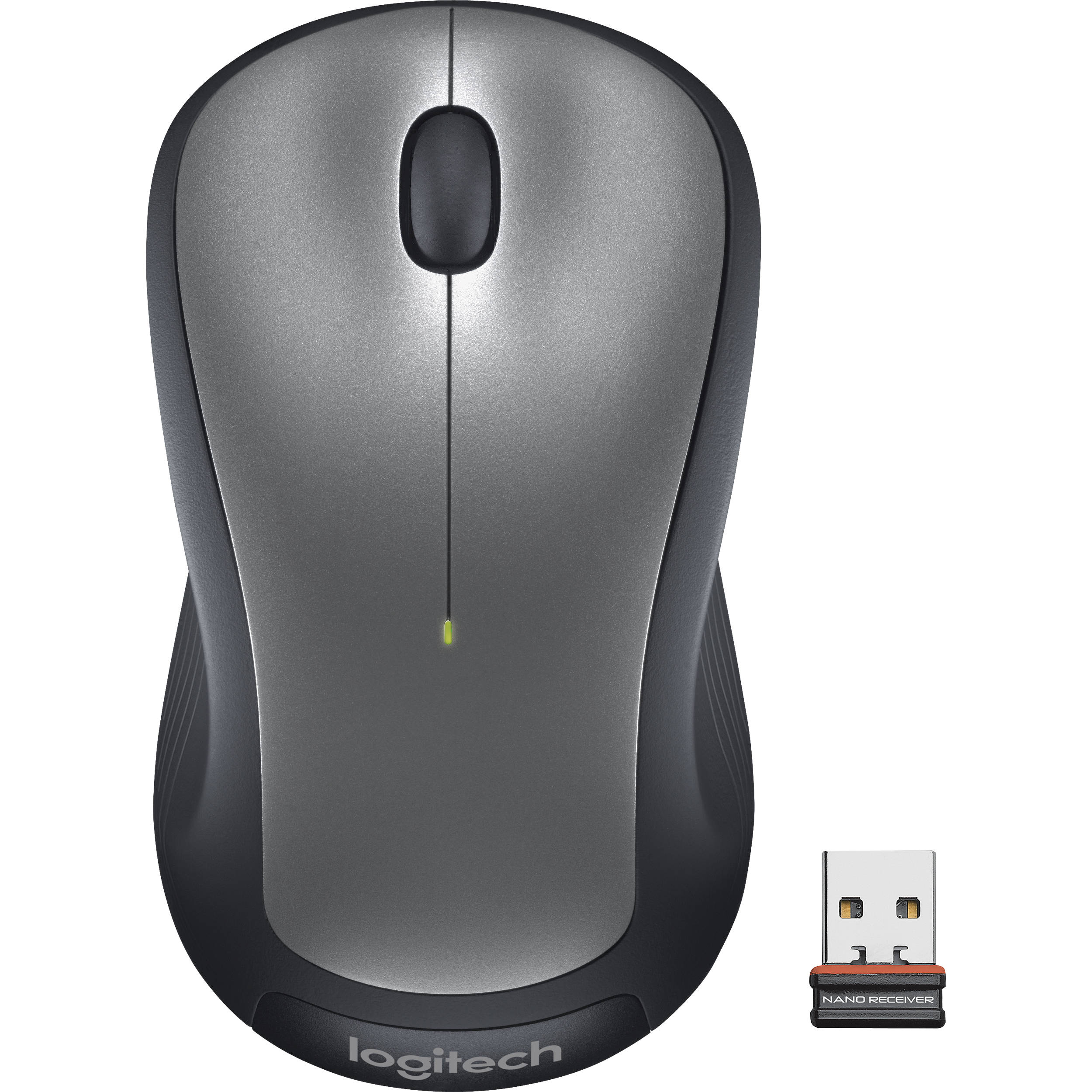 With its contoured design and plug-and-forget nano-receiver, the Logitech Wireless Mouse M310 is the easy-to-use, full-size mouse that feels just right. Silver — view 2