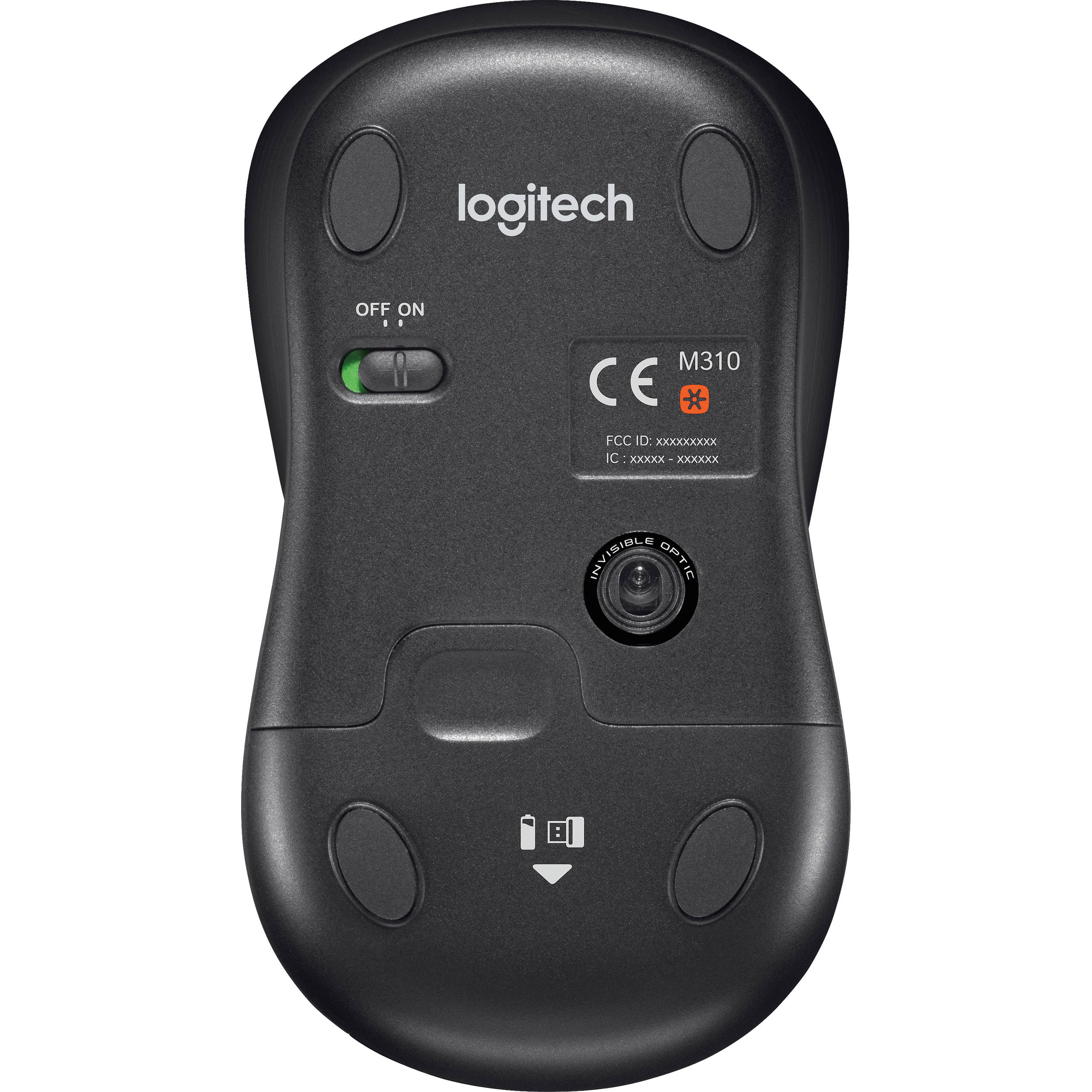 With its contoured design and plug-and-forget nano-receiver, the Logitech Wireless Mouse M310 is the easy-to-use, full-size mouse that feels just right. Silver — view 6