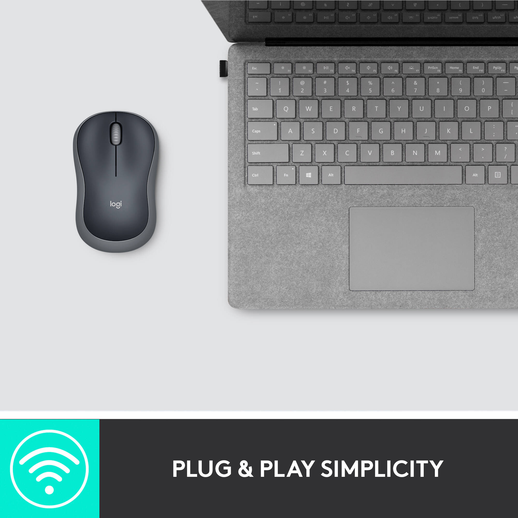 Comfortable, compact, and easy to use, the Wireless Mouse M185 enables you to work anywhere. — view 5