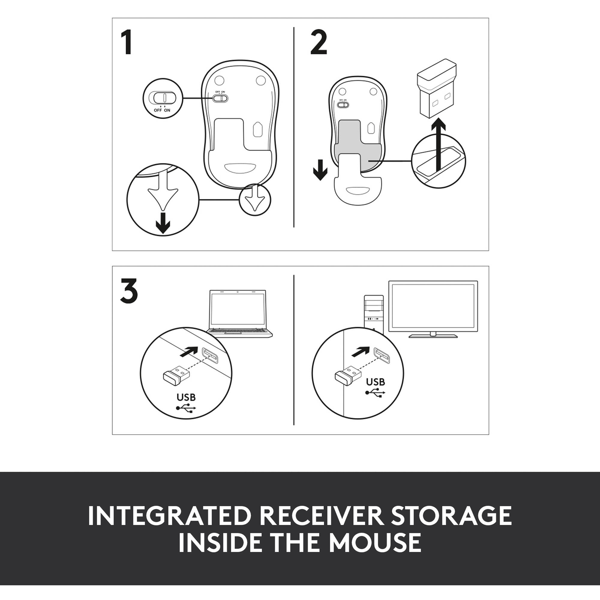 Comfortable, compact, and easy to use, the Wireless Mouse M185 enables you to work anywhere. — view 9