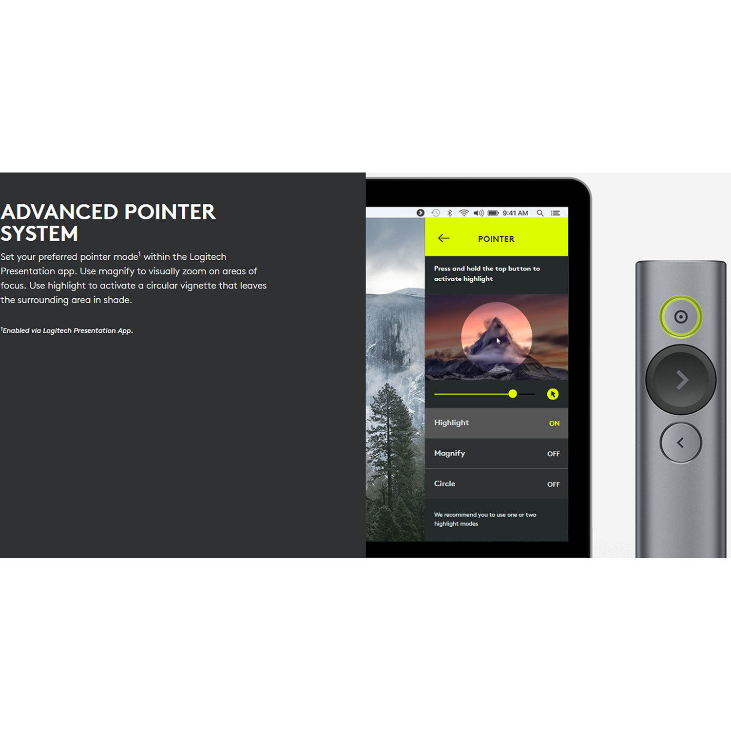 Logitech Spotlight Remote Slate wireless presentation remote with precise pointer control — view 17