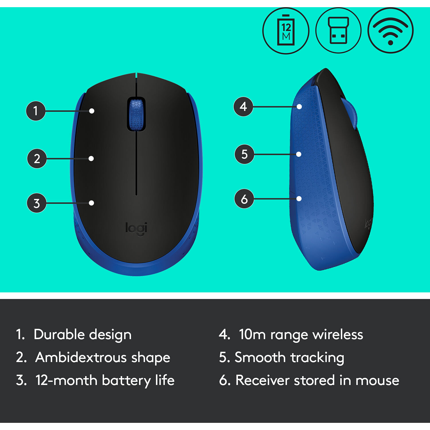 M170 Wireless Mouse Blue — view 5