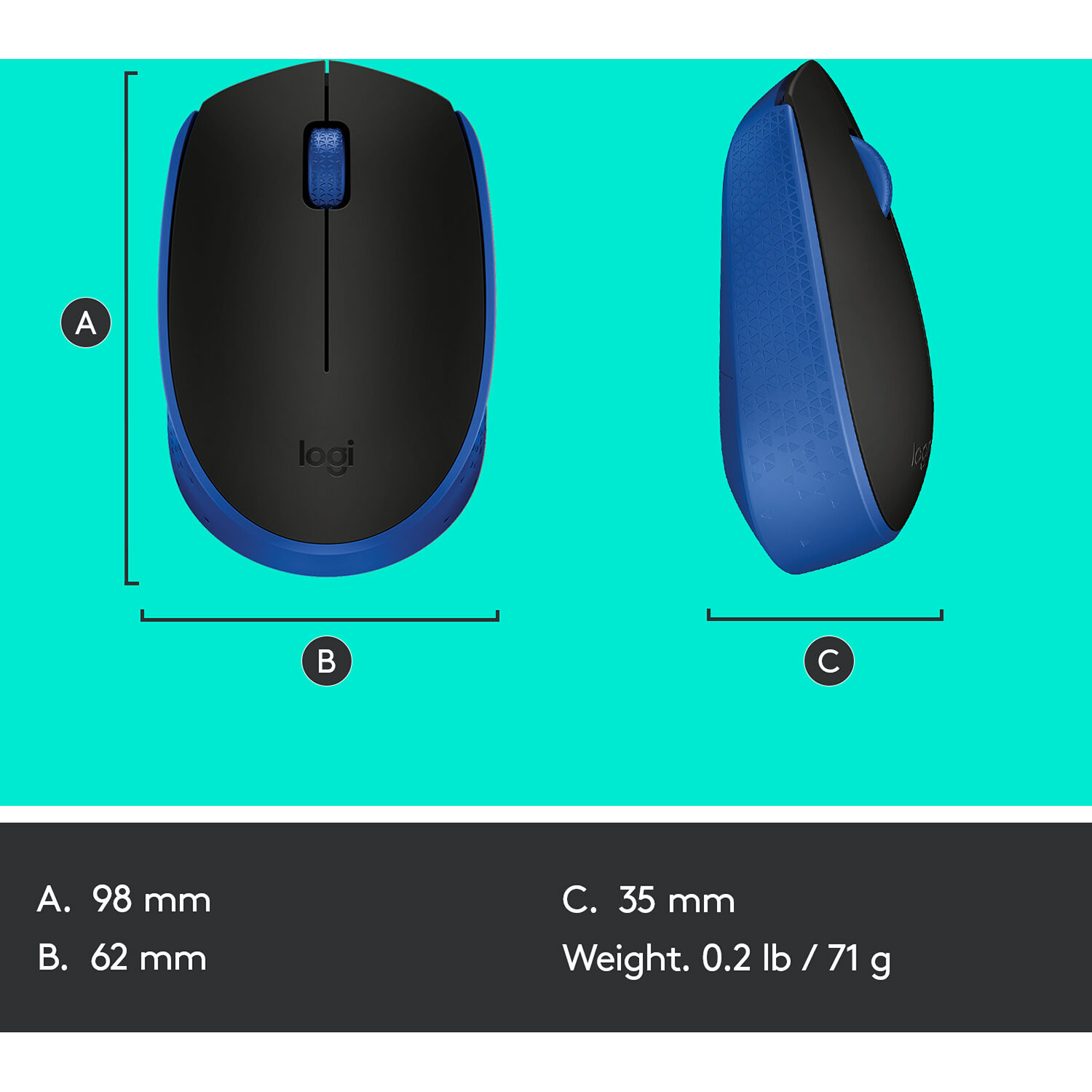 M170 Wireless Mouse Blue — view 7