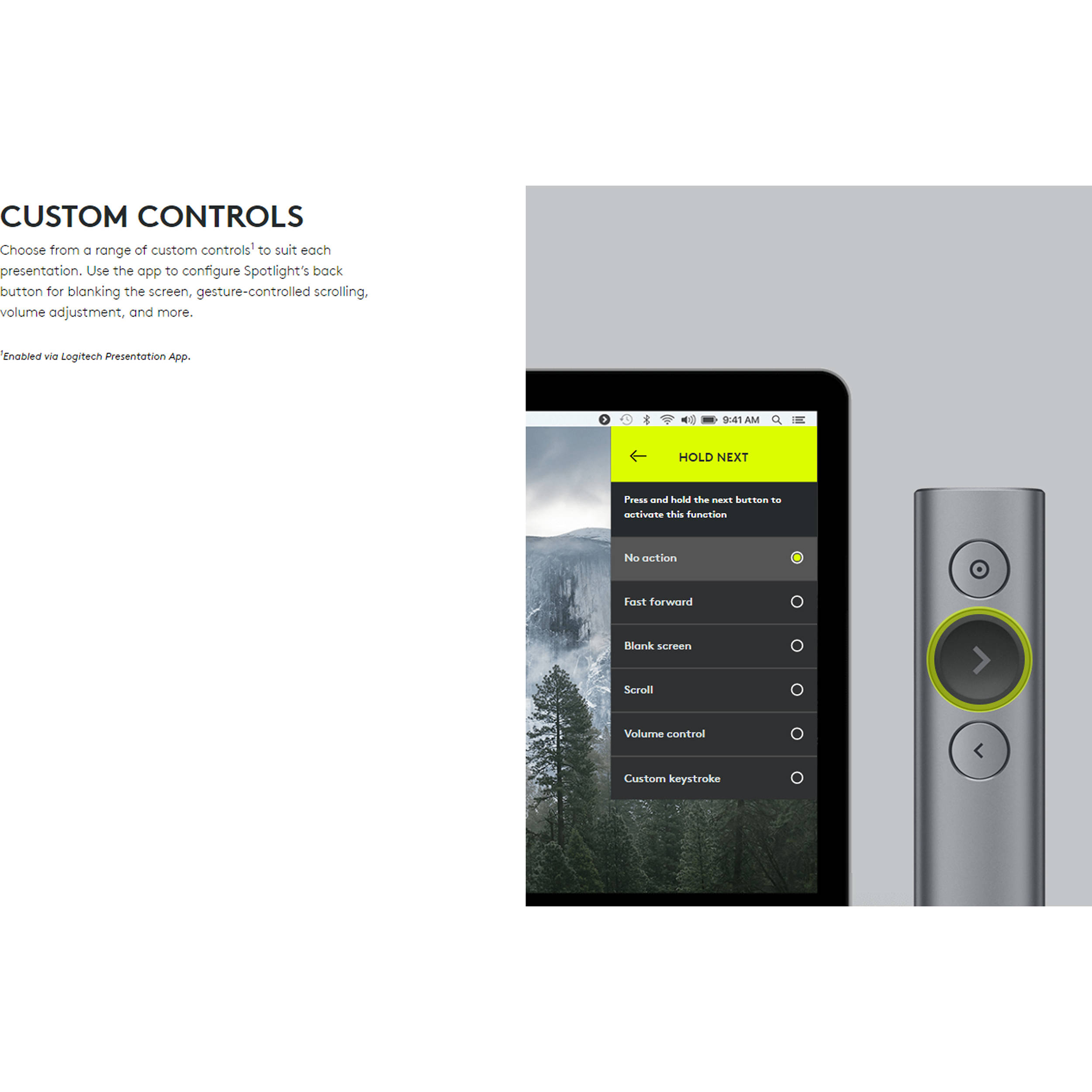 Logitech Spotlight Remote Gold wireless presentation remote with highlight and magnify control — view 15