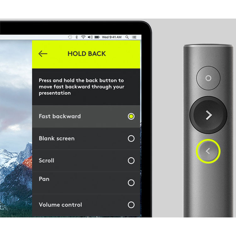 Logitech Spotlight Remote Gold wireless presentation remote with highlight and magnify control — view 16