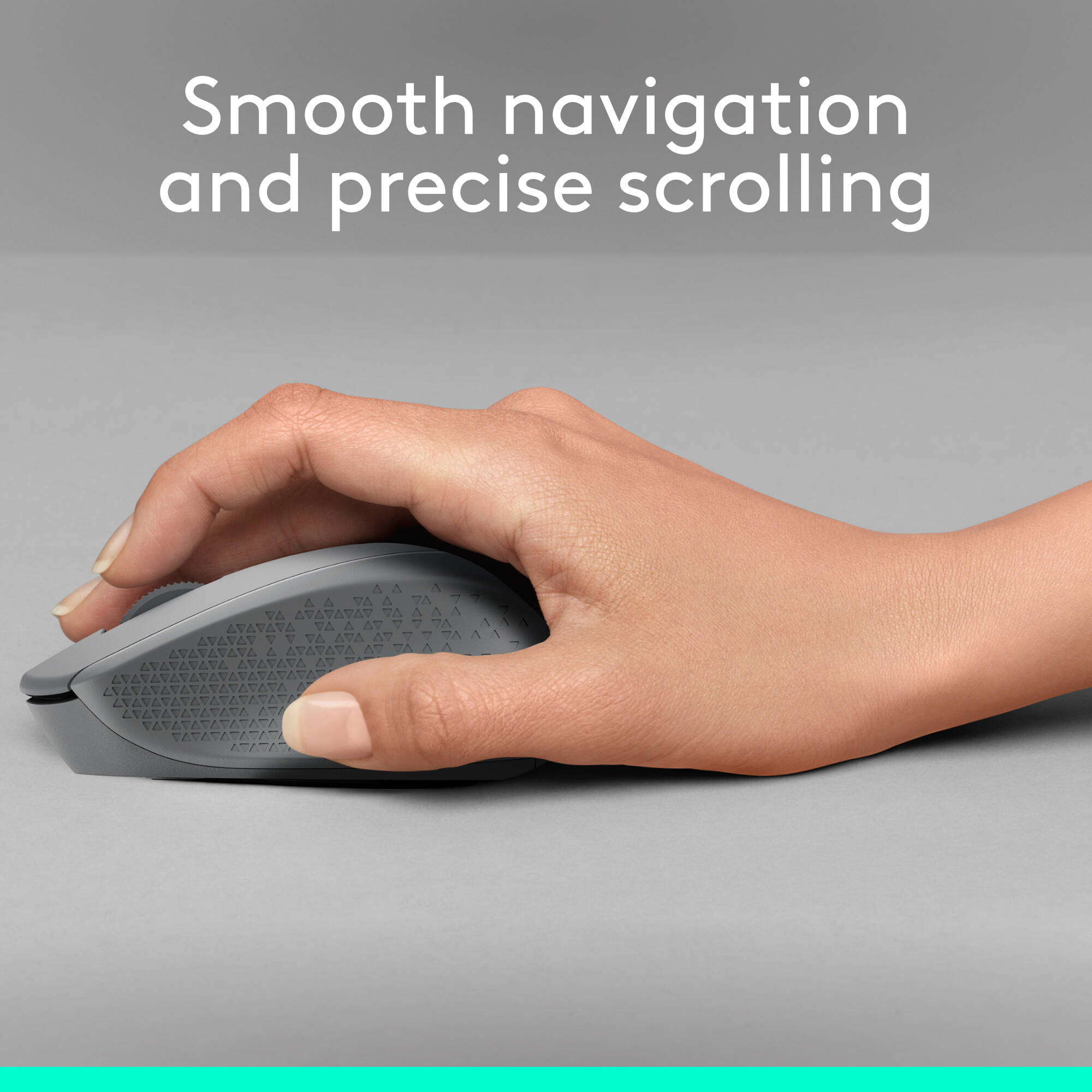 Logitech M330 Silent Plus Grey wireless right-handed mouse with silent clicks — view 4