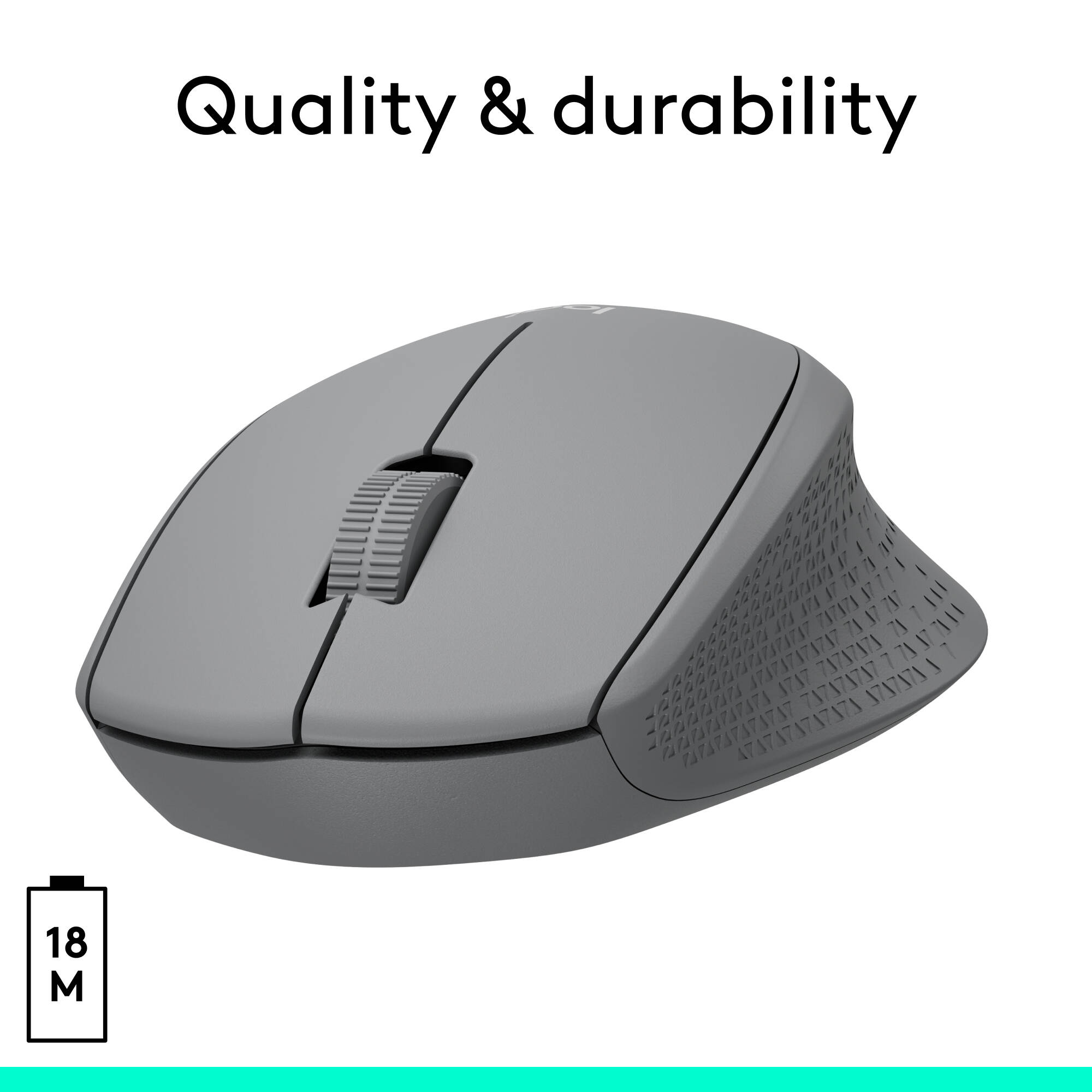 Logitech M330 Silent Plus Grey wireless right-handed mouse with silent clicks — view 6