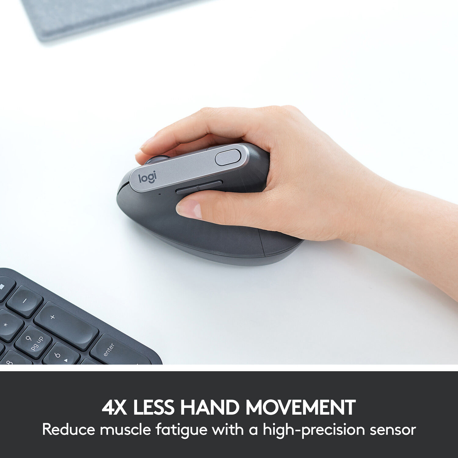 Logitech MX Vertical ergonomic mouse in graphite, 57-degree vertical wireless mouse with rechargeable battery — view 5