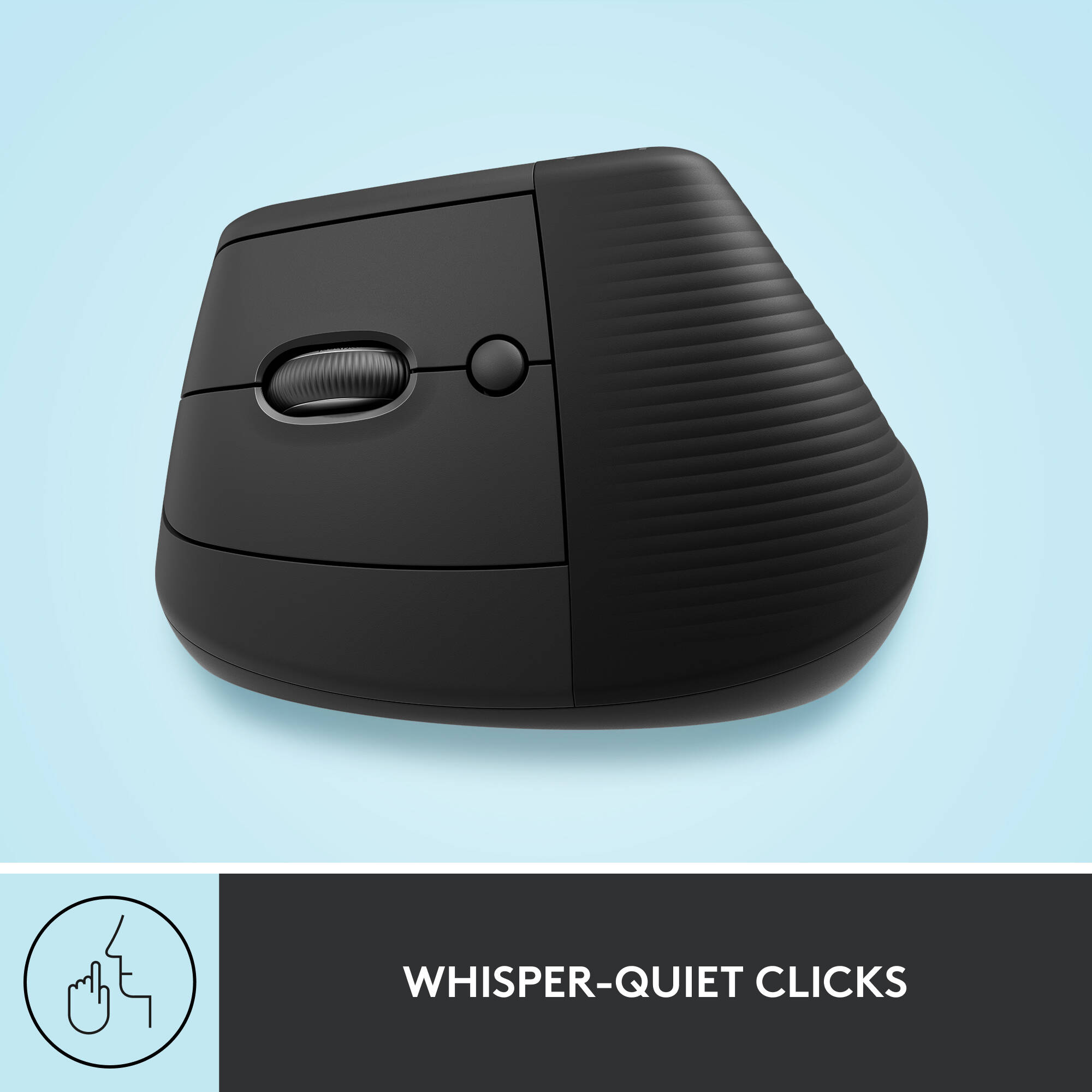 Logitech Lift Left Vertical Ergo Mouse in graphite, left-handed ergonomic wireless mouse — view 7