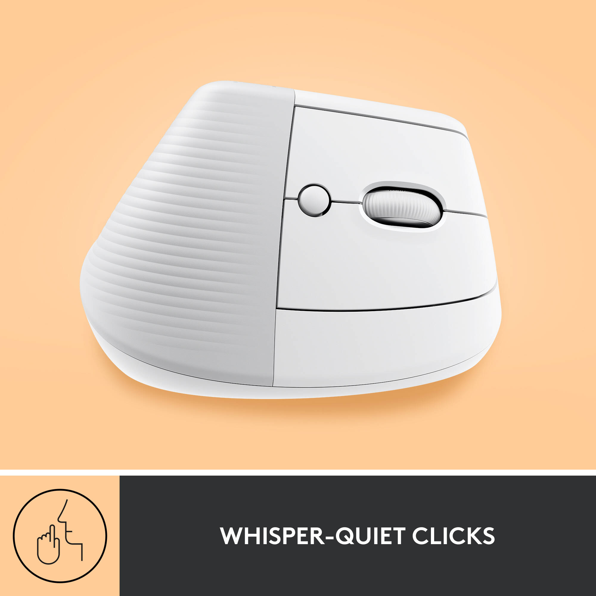 Logitech Lift Vertical Ergo Mouse white vertical ergonomic wireless mouse — view 7
