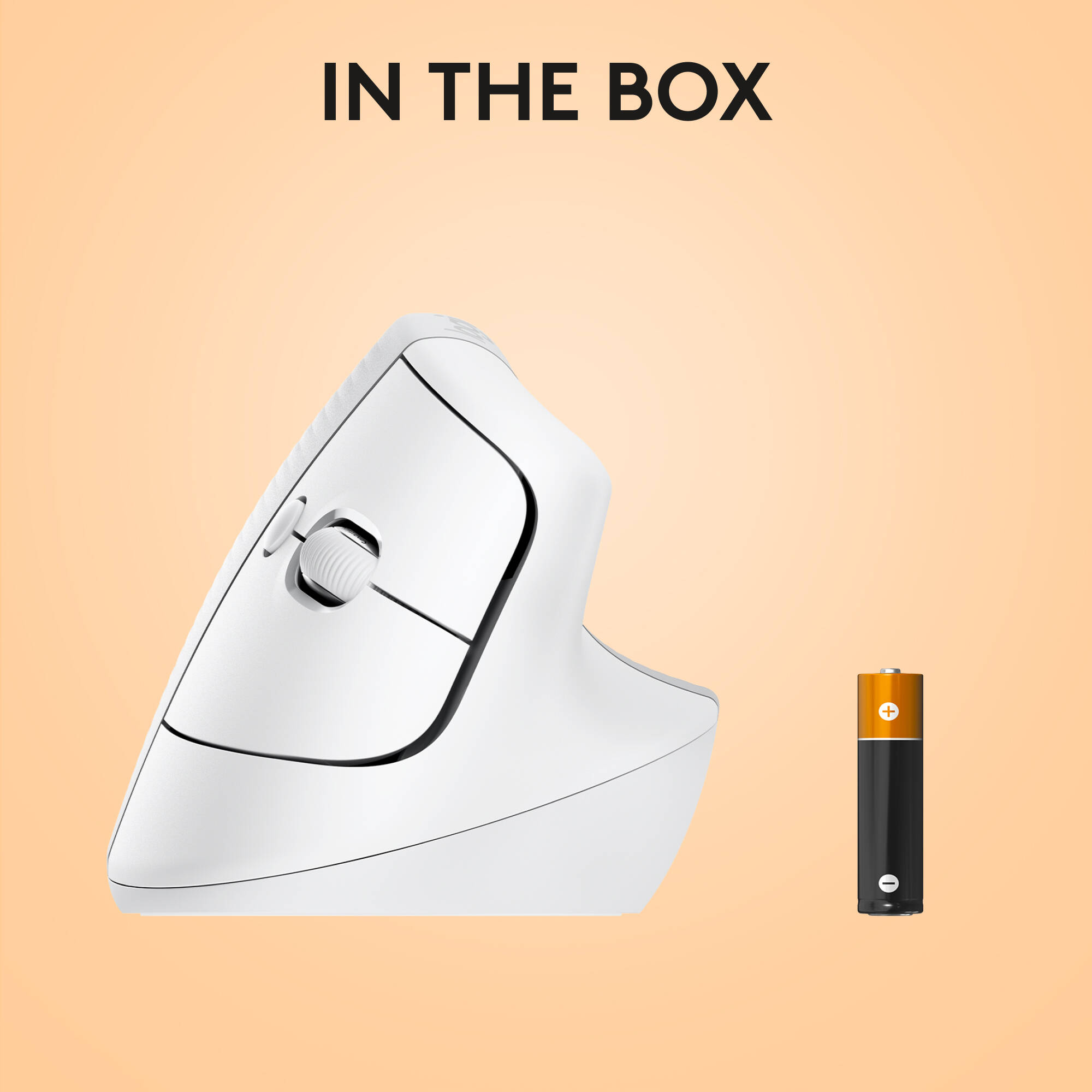 Logitech LIFT Ergo Mouse for Mac in off-white, vertical ergonomic wireless mouse — view 8