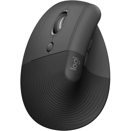 Logitech Lift Vertical Mouse for Business in graphite, vertical ergonomic wireless mouse for smaller hands — view 2