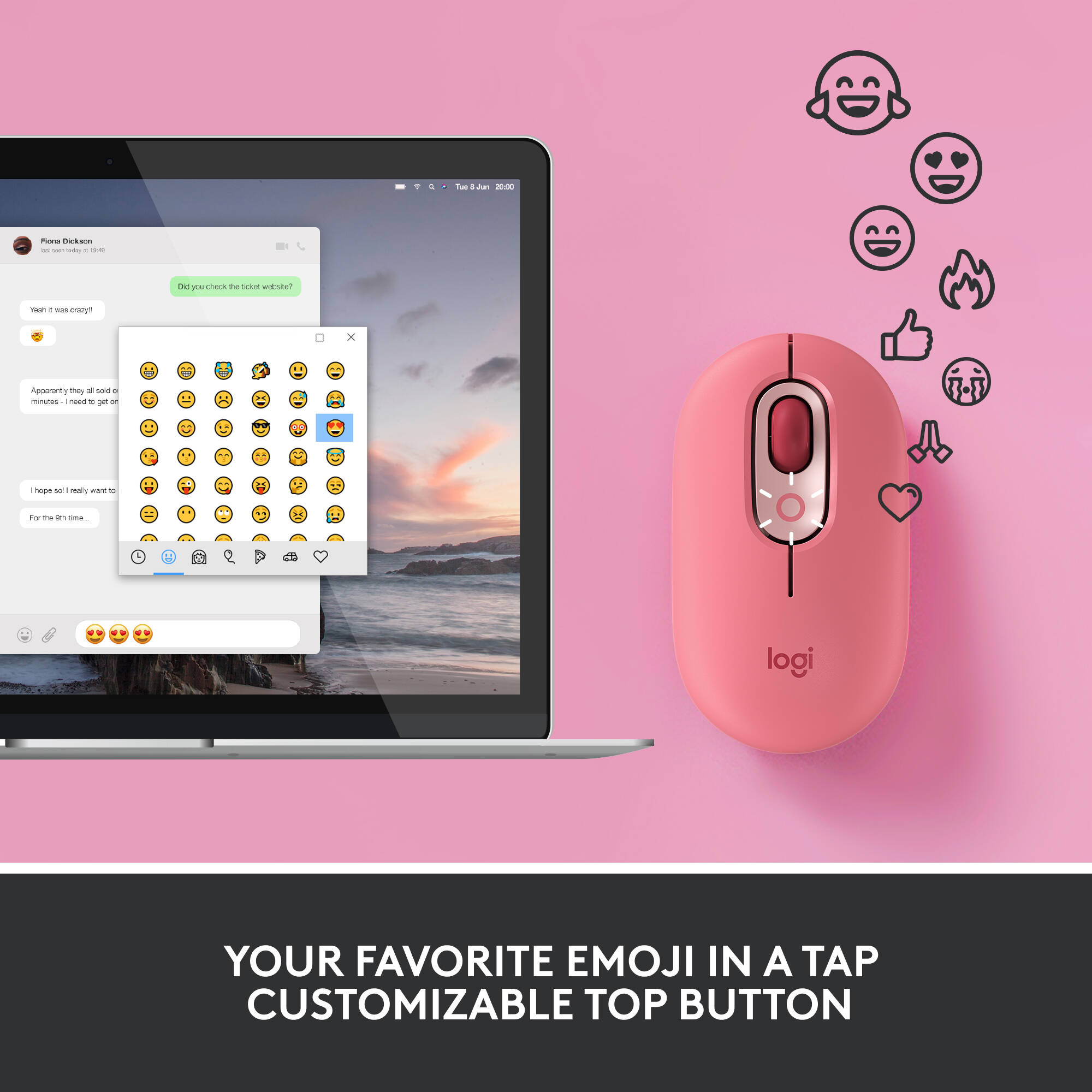 Logitech POP Mouse with emoji — view 3