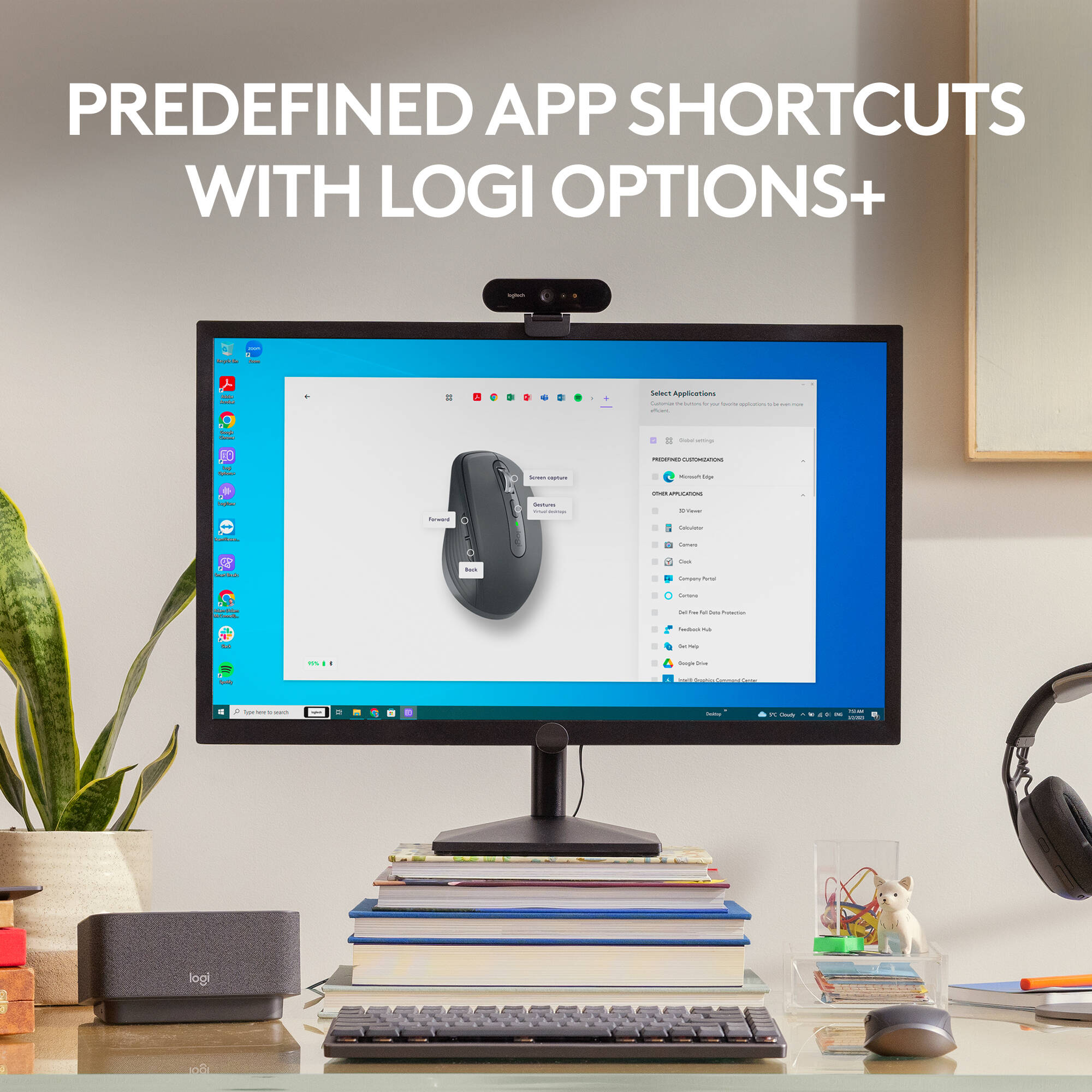 This compact mouse makes both IT help desks and on-the-move employees happy.  8000 DPI tracking, Quiet Clicks, and customizable with Logi Options+. Connects securely via Logi Bolt Bluetooth wireless. GRAPHITE. — view 7
