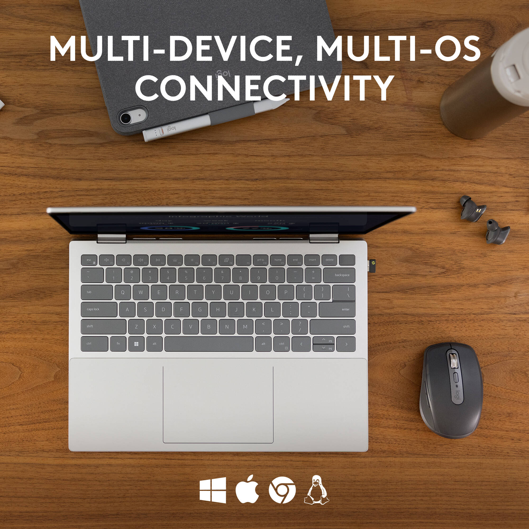 This compact mouse makes both IT help desks and on-the-move employees happy.  8000 DPI tracking, Quiet Clicks, and customizable with Logi Options+. Connects securely via Logi Bolt Bluetooth wireless. GRAPHITE. — view 8